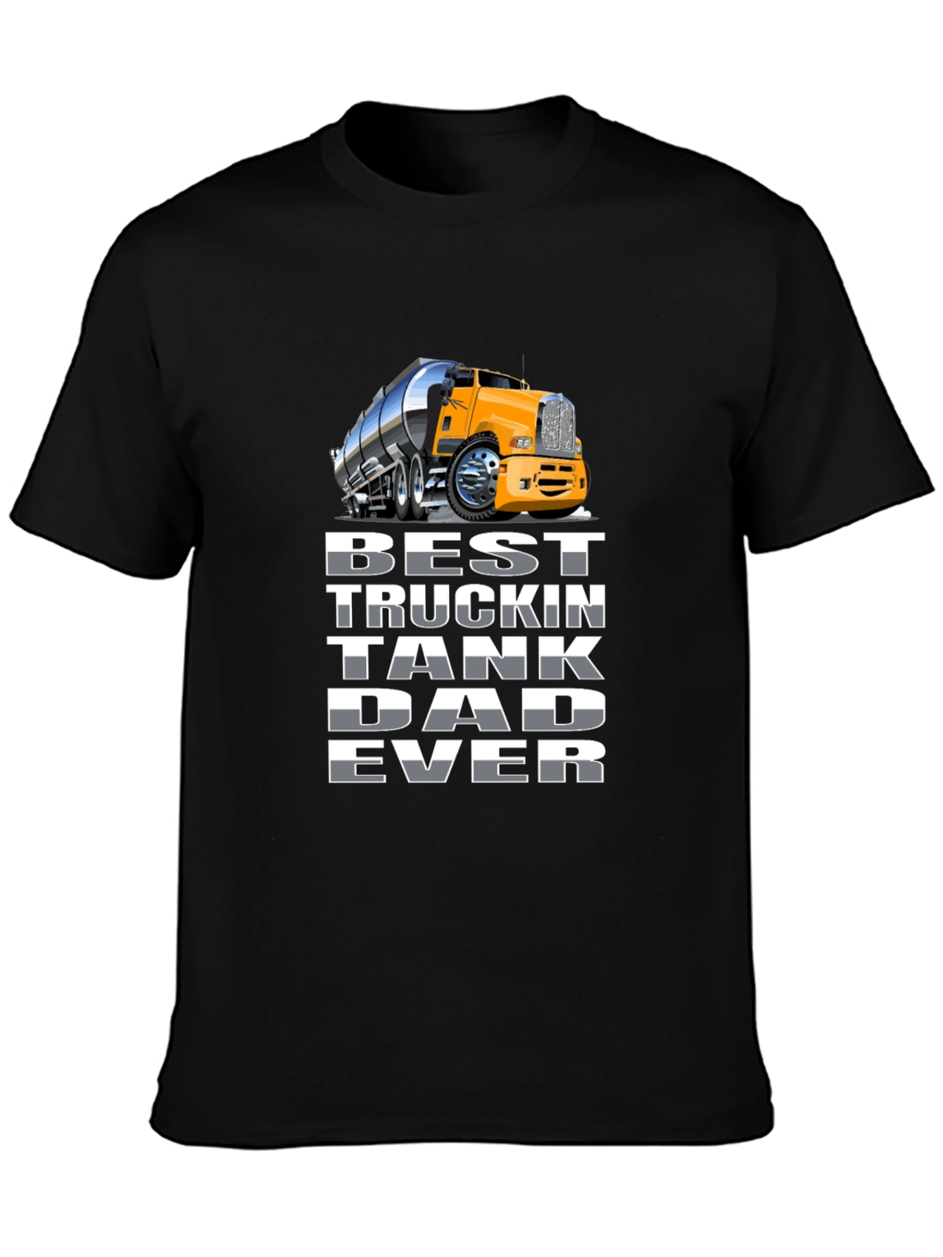 Black Best Truckin' Tank Dad Ever T-Shirt view 3