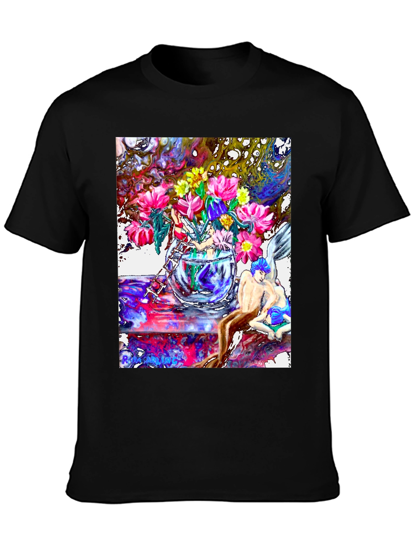 Black Floral Fairytale T-Shirt view 3