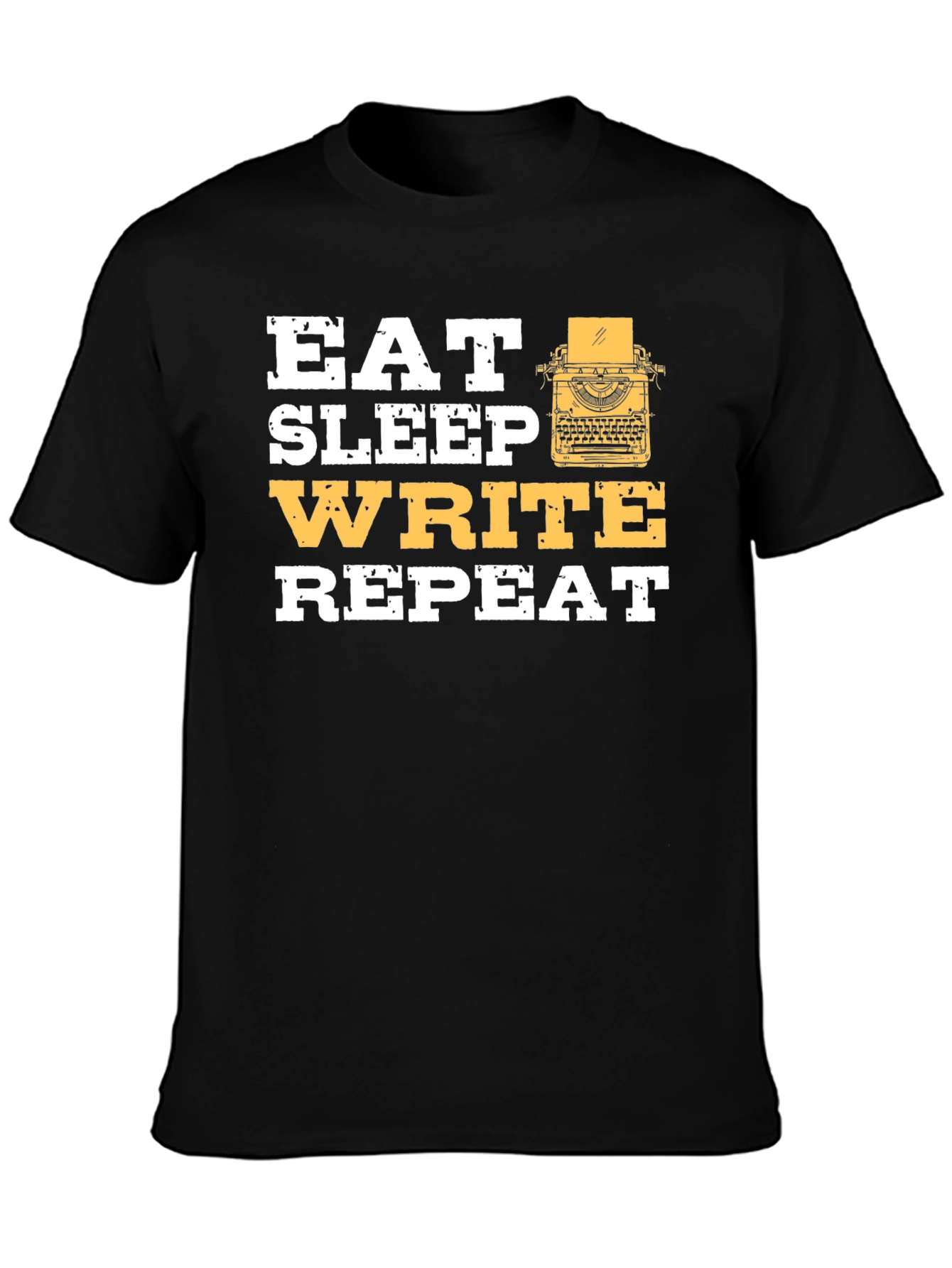 Black Eat Sleep Write Repeat T-Shirt - Writer's Gift view 3
