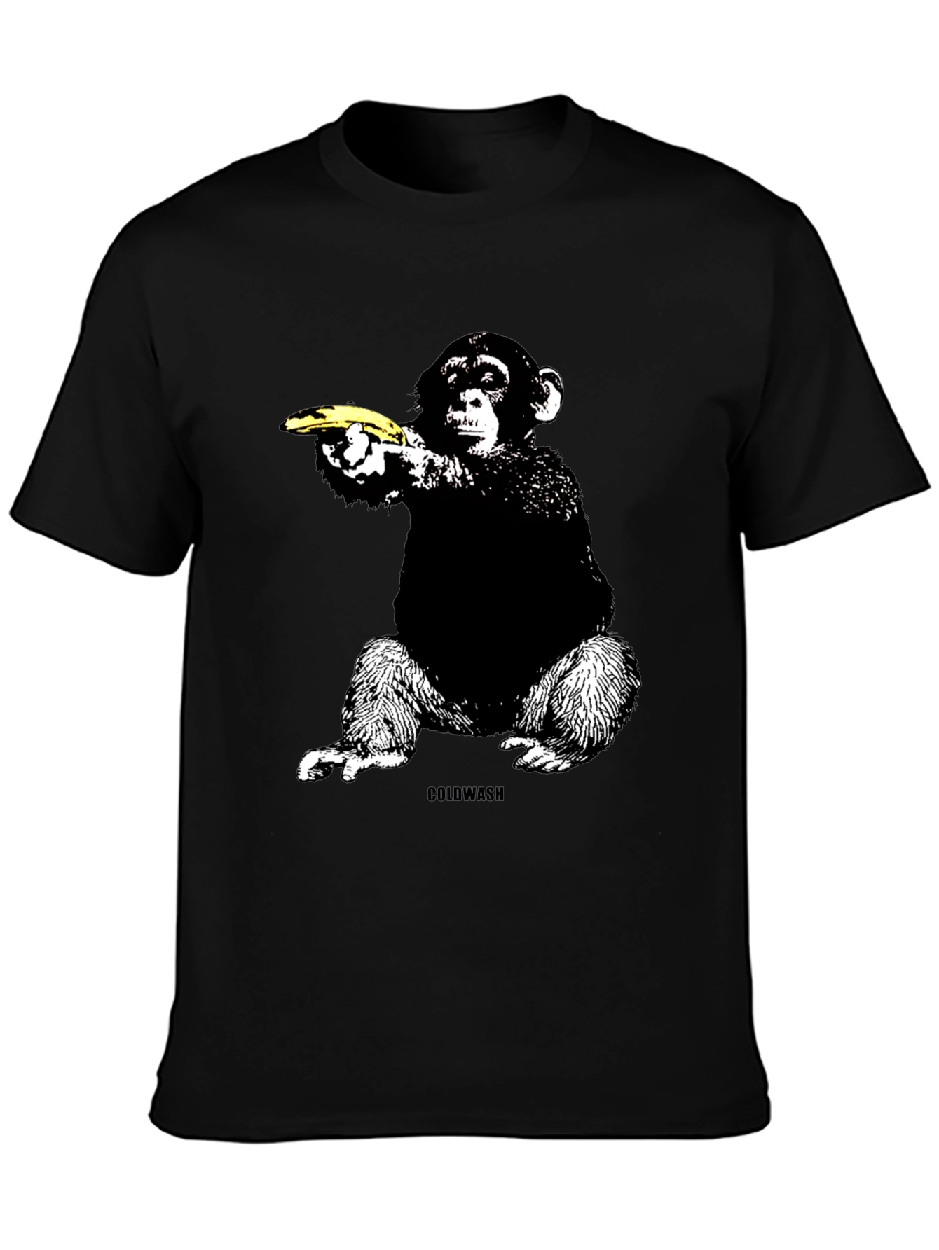 Black Banana Gun Monkey T-Shirt - Unique Graphic Tee view 3