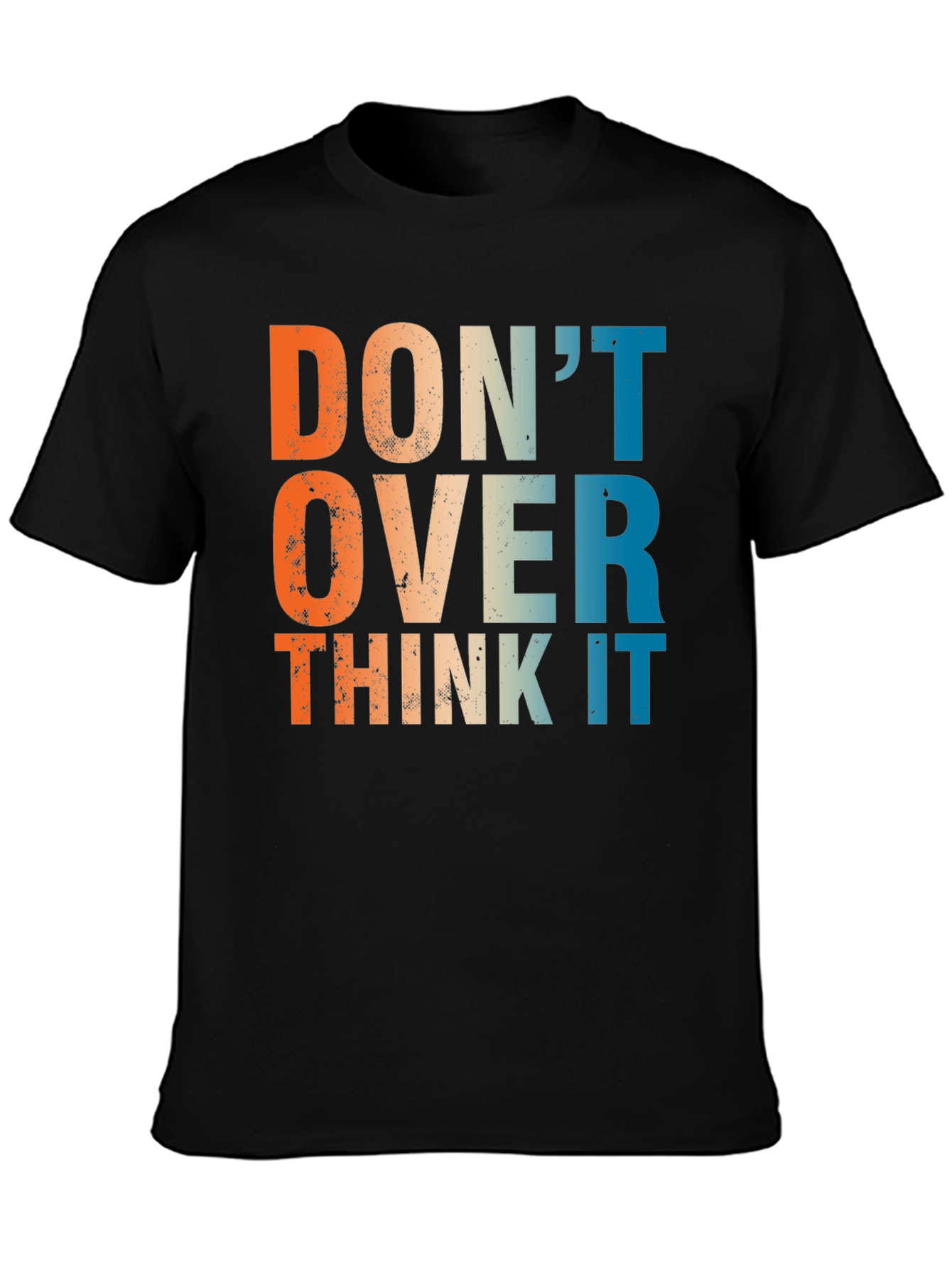 Black Don't Over Think It - Retro Graphic T-Shirt view 3