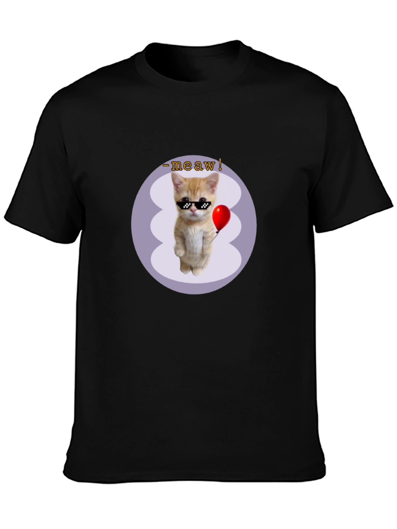 Black Cool Cat T-Shirt - Meaw! view 3