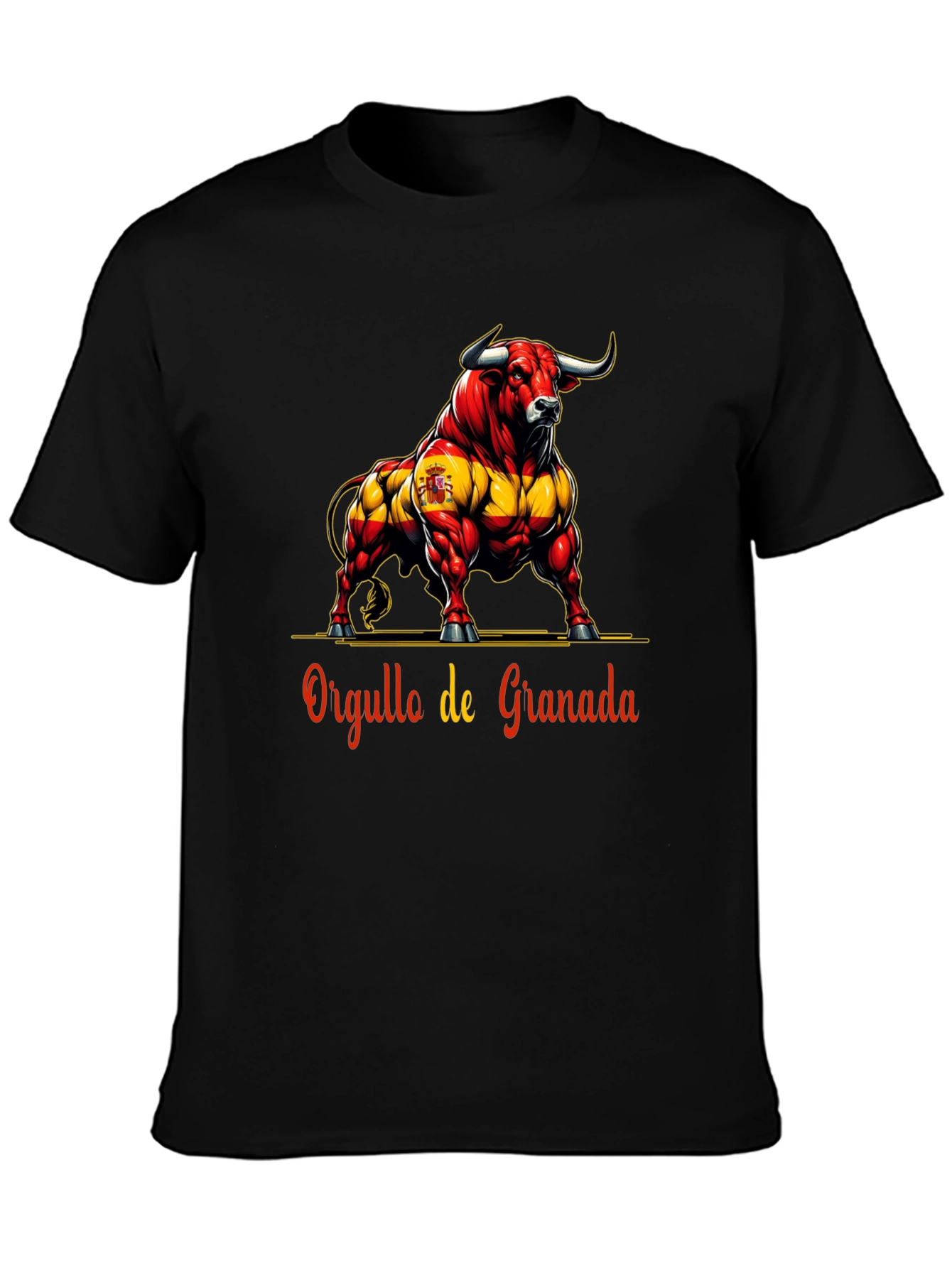 Black Granada Pride Bull Graphic Tee - Bold Spanish Style view 3