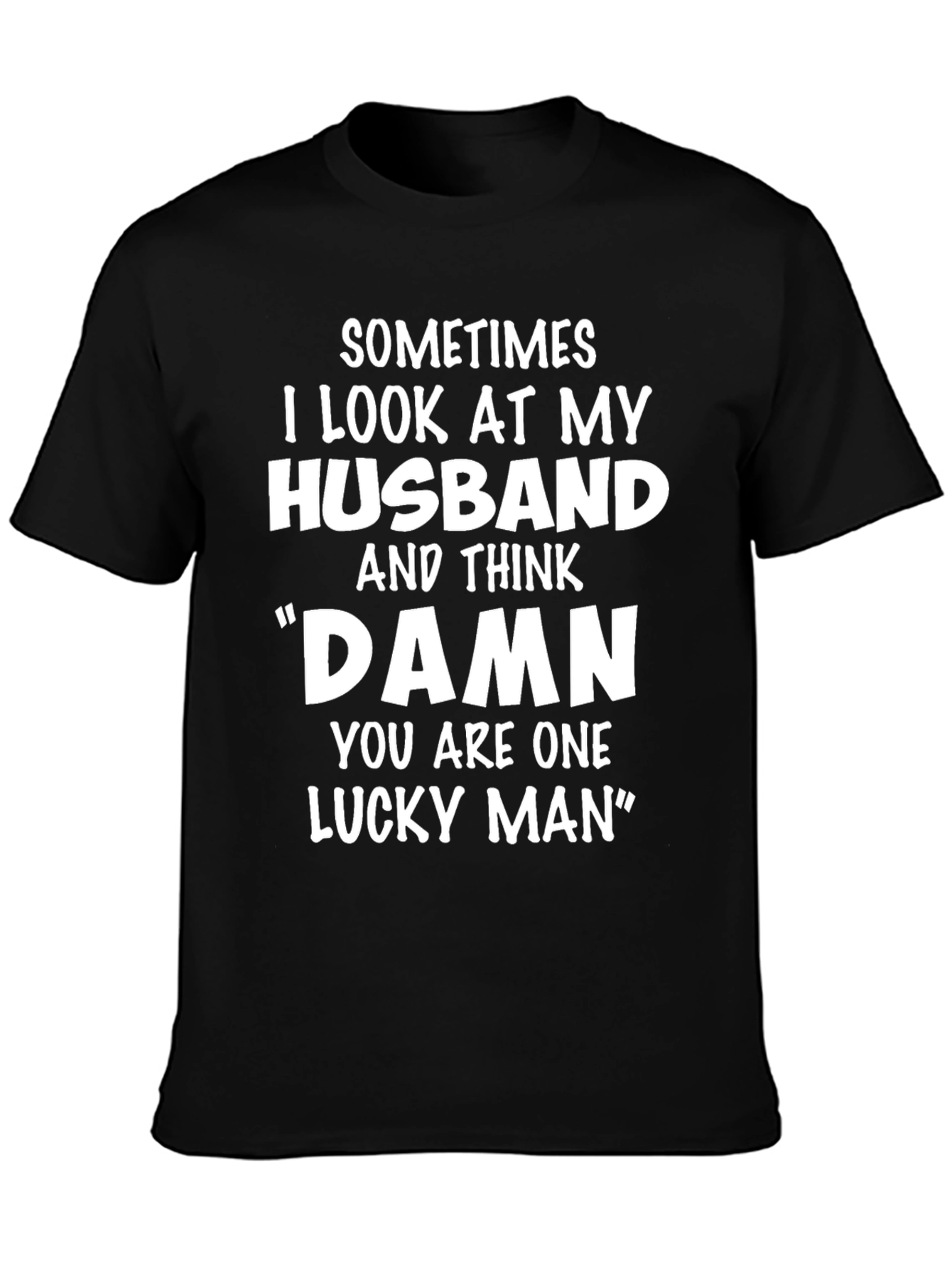 Black Husband Lucky Man Graphic T-Shirt view 3