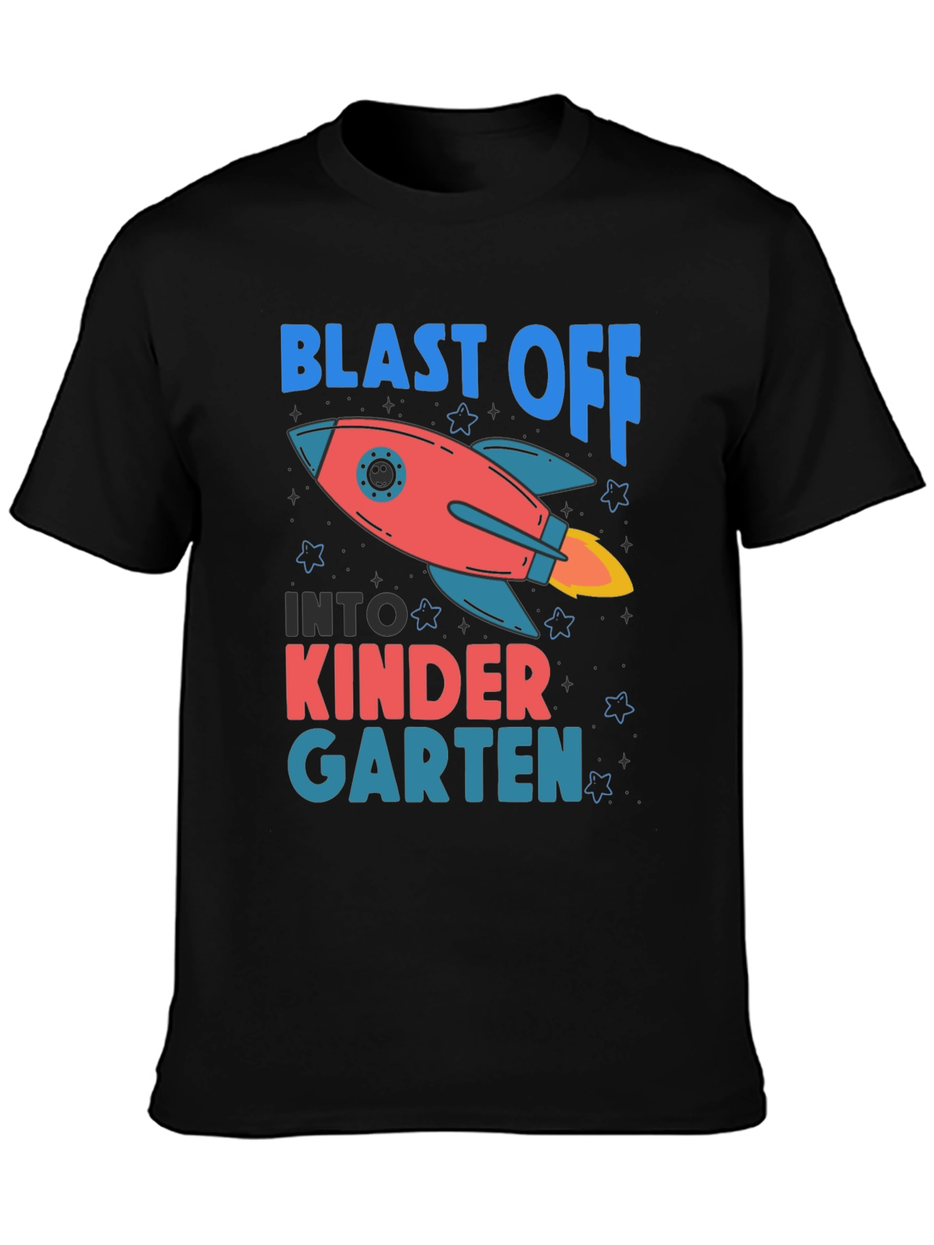 Black Blast Off to Kindergarten T-Shirt view 3
