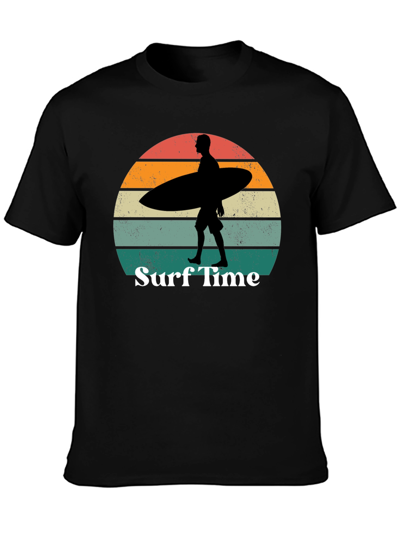 Surf Time Graphic Tee - Retro Sunset Surfer T-Shirt - 3