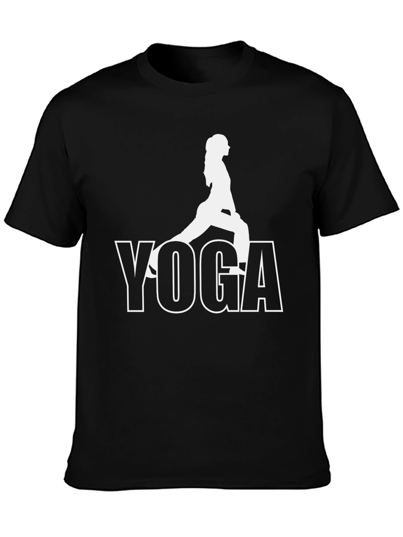 Black Yoga Pose Graphic Tee - Black Unisex T-Shirt view 3