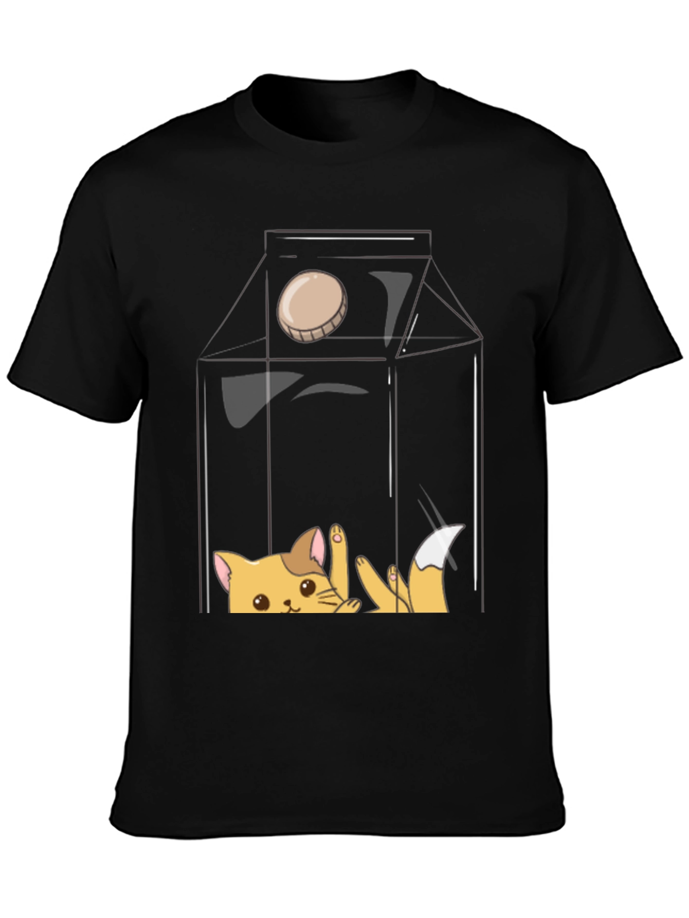 Black Cat Milk Carton Graphic Tee view 3