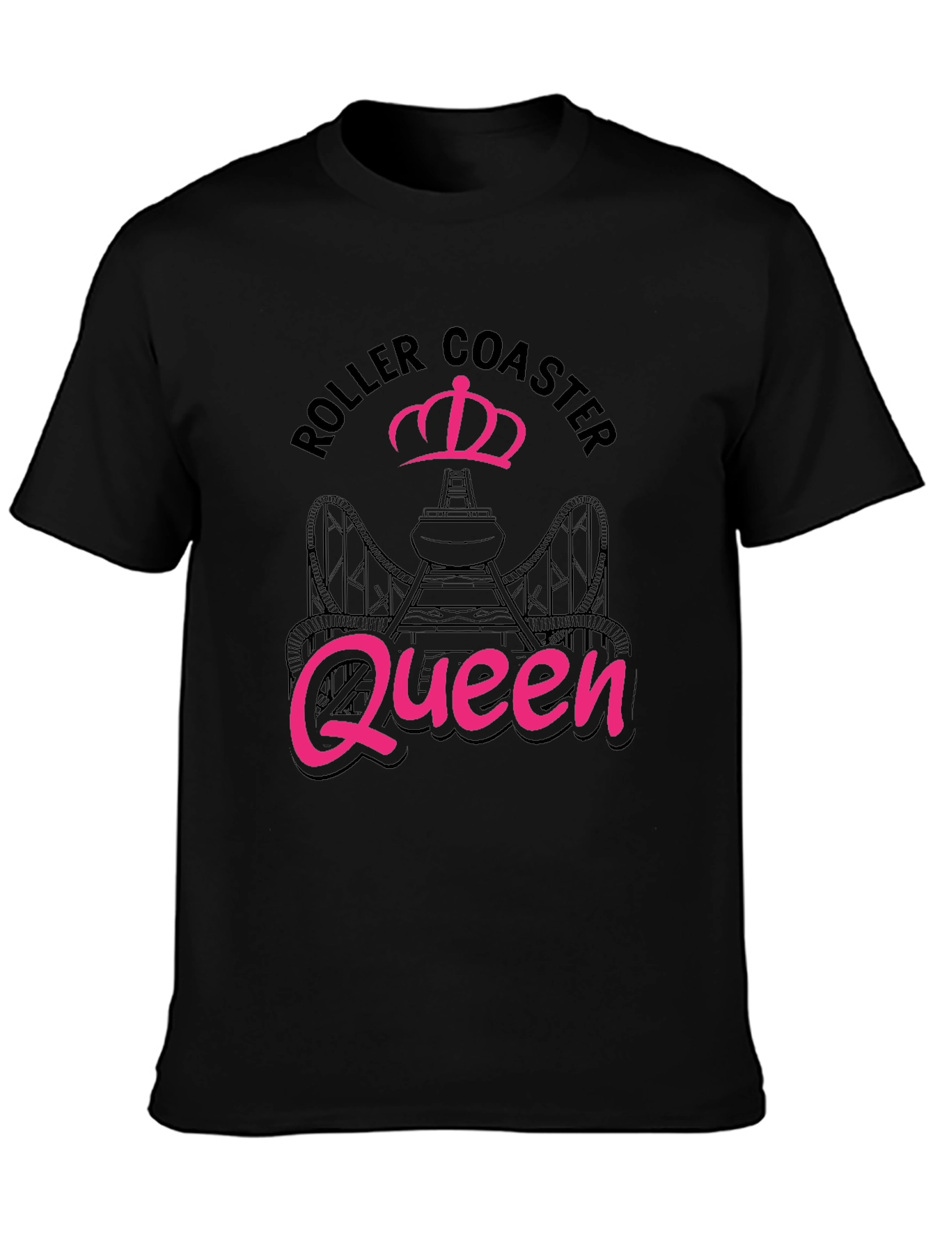 Black Roller Coaster Queen Black Tee view 3