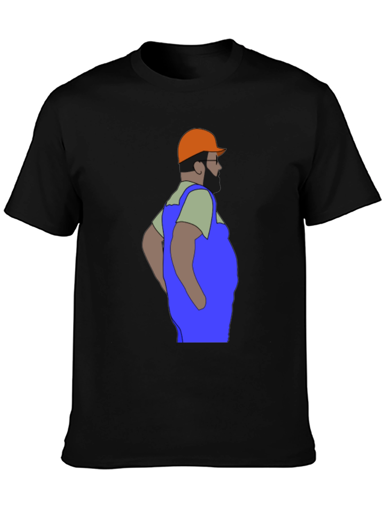 Black Cartoon Plumber Graphic T-Shirt view 3