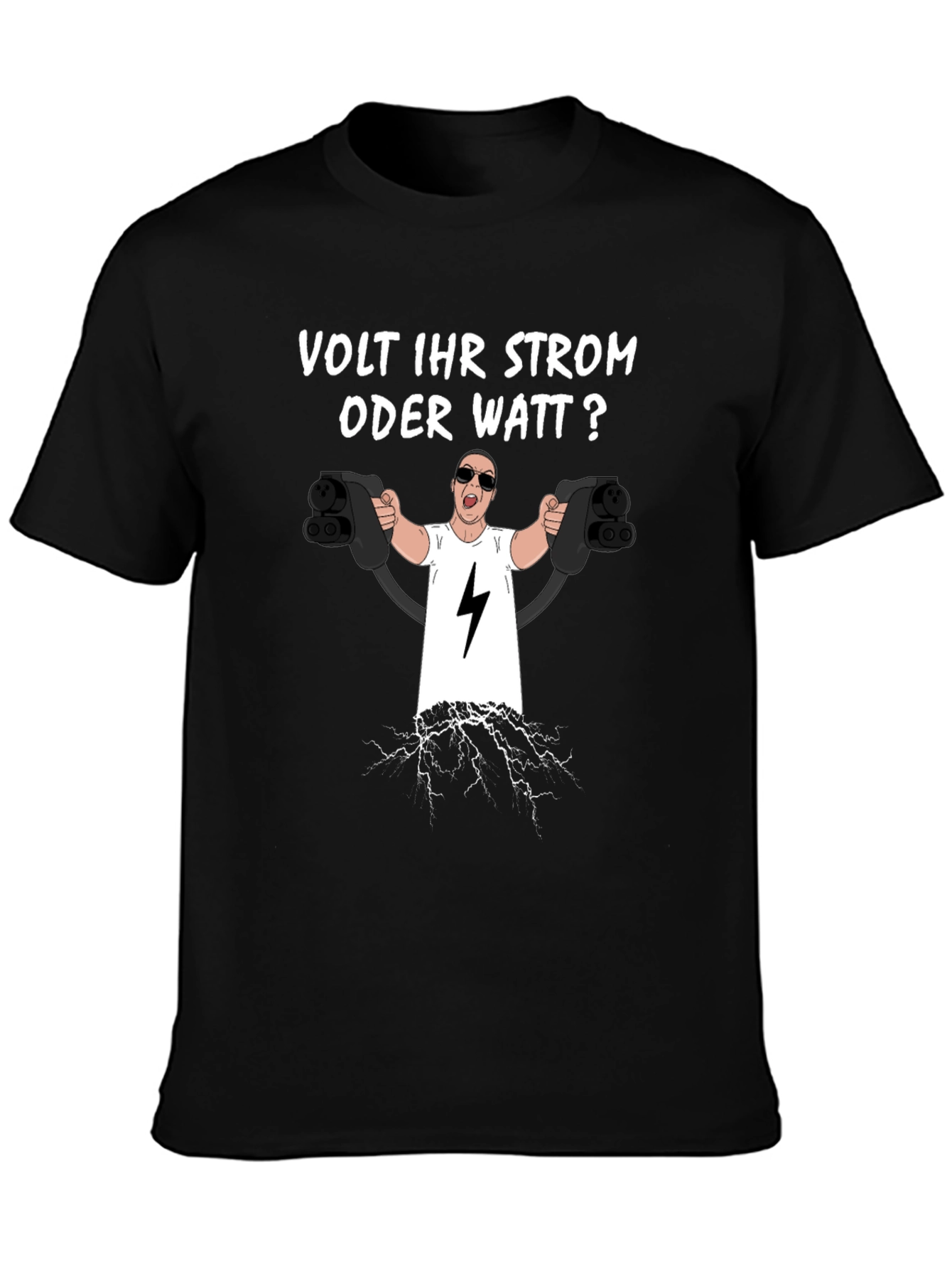 Black Volt Ihr Strom Oder Watt? Black T-Shirt view 3