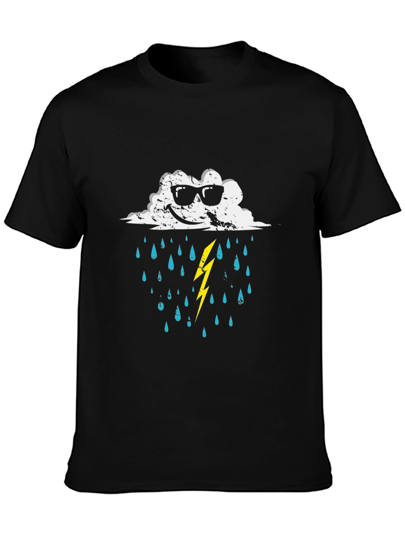 Black Cool Cloud Graphic T-Shirt - Weather Humor Tee view 3