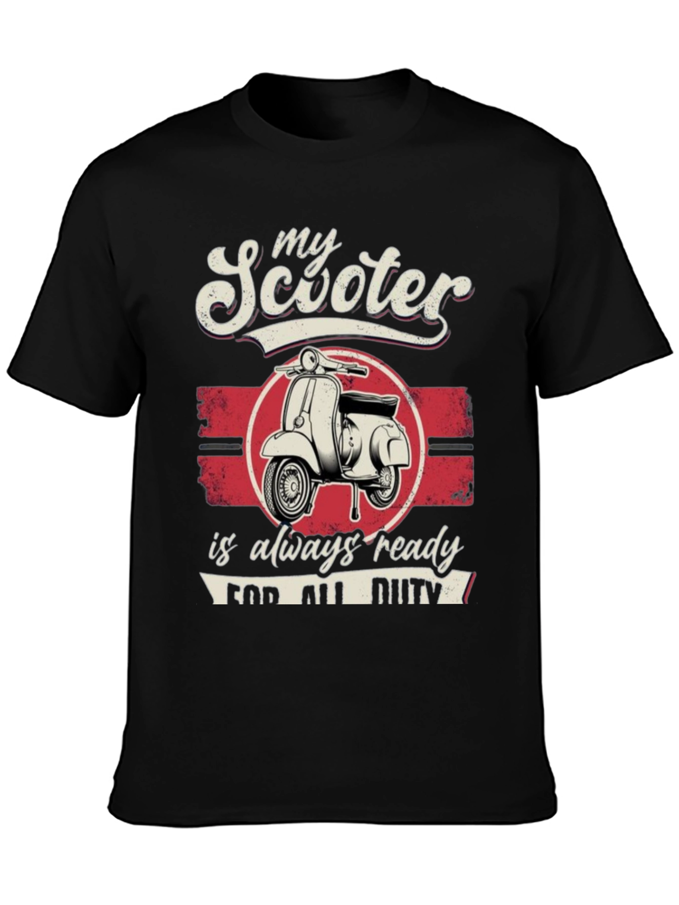 Black My Scooter is Always Ready T-Shirt view 3