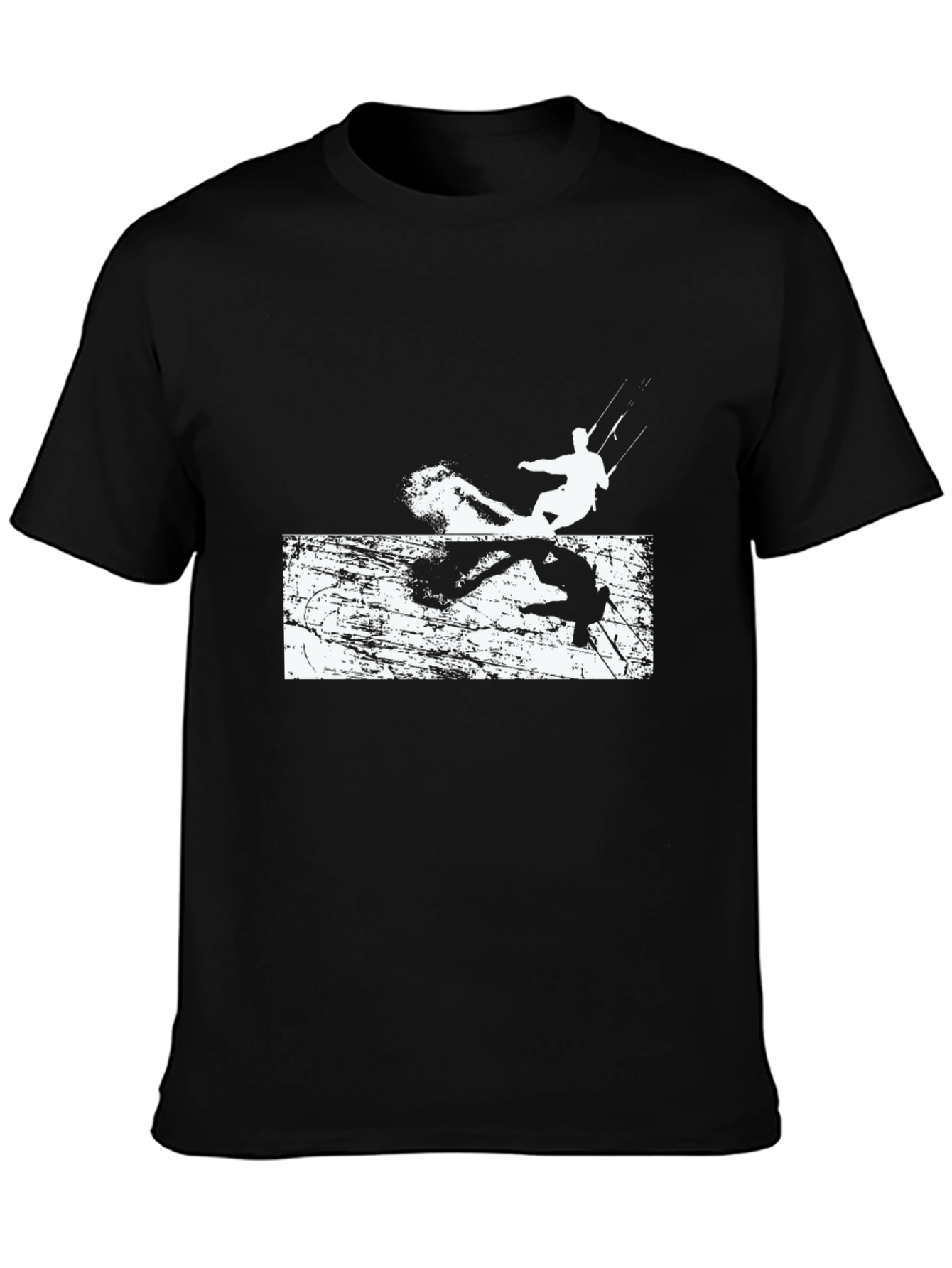 Black Cool Kitesurfing Black Tee Shirt view 3