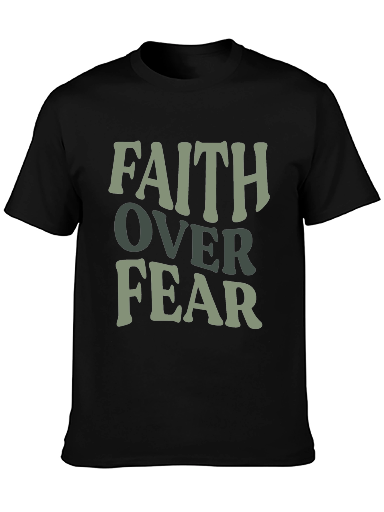 Black Faith Over Fear Graphic T-Shirt - Men's Black Tee view 3