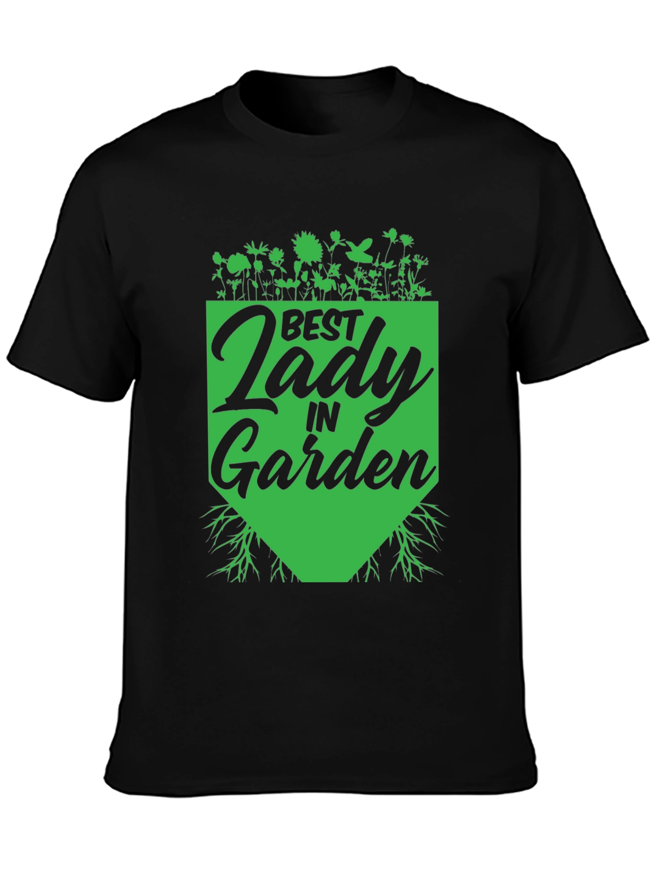 Black Best Lady in Garden T-Shirt - Gardener Gift view 3
