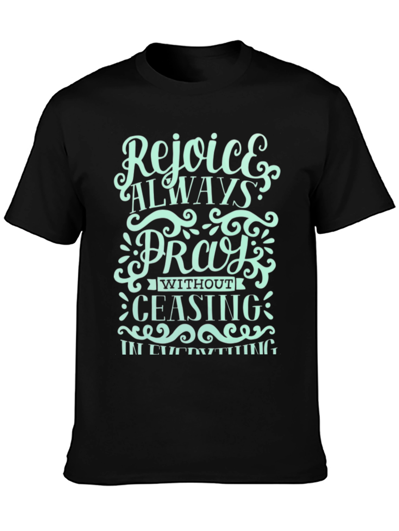 Black Rejoice Always Graphic T-Shirt view 3