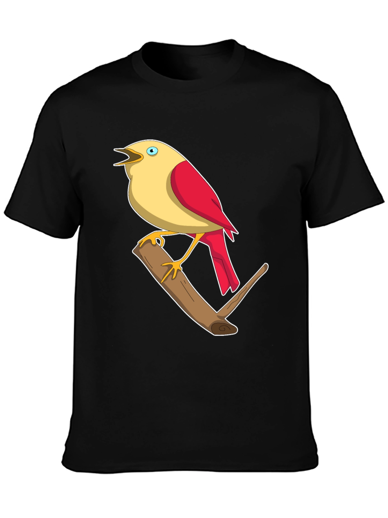 Black Bird on Branch Graphic T-Shirt view 3