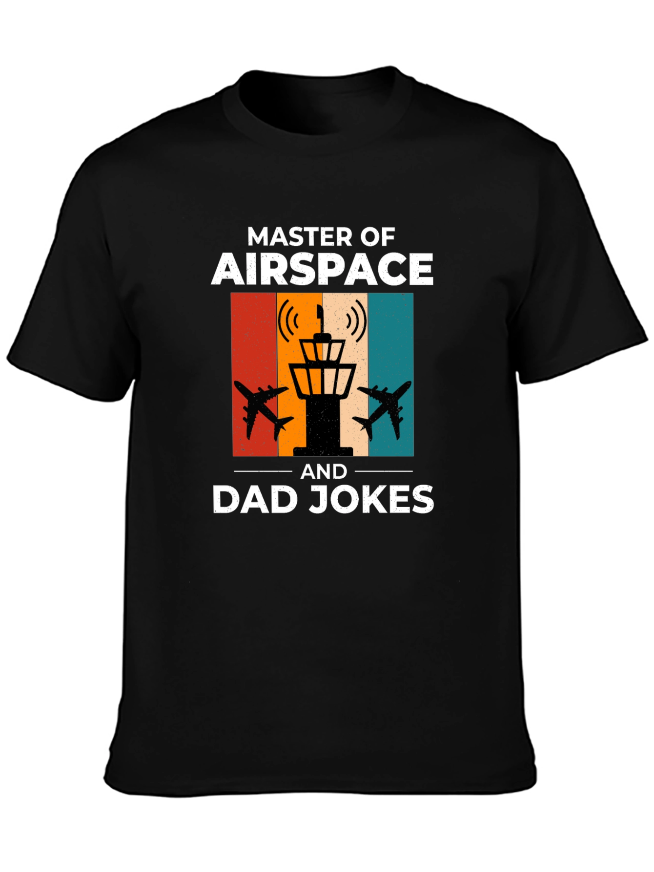 Black Master of Airspace Dad Jokes Funny T-Shirt view 3