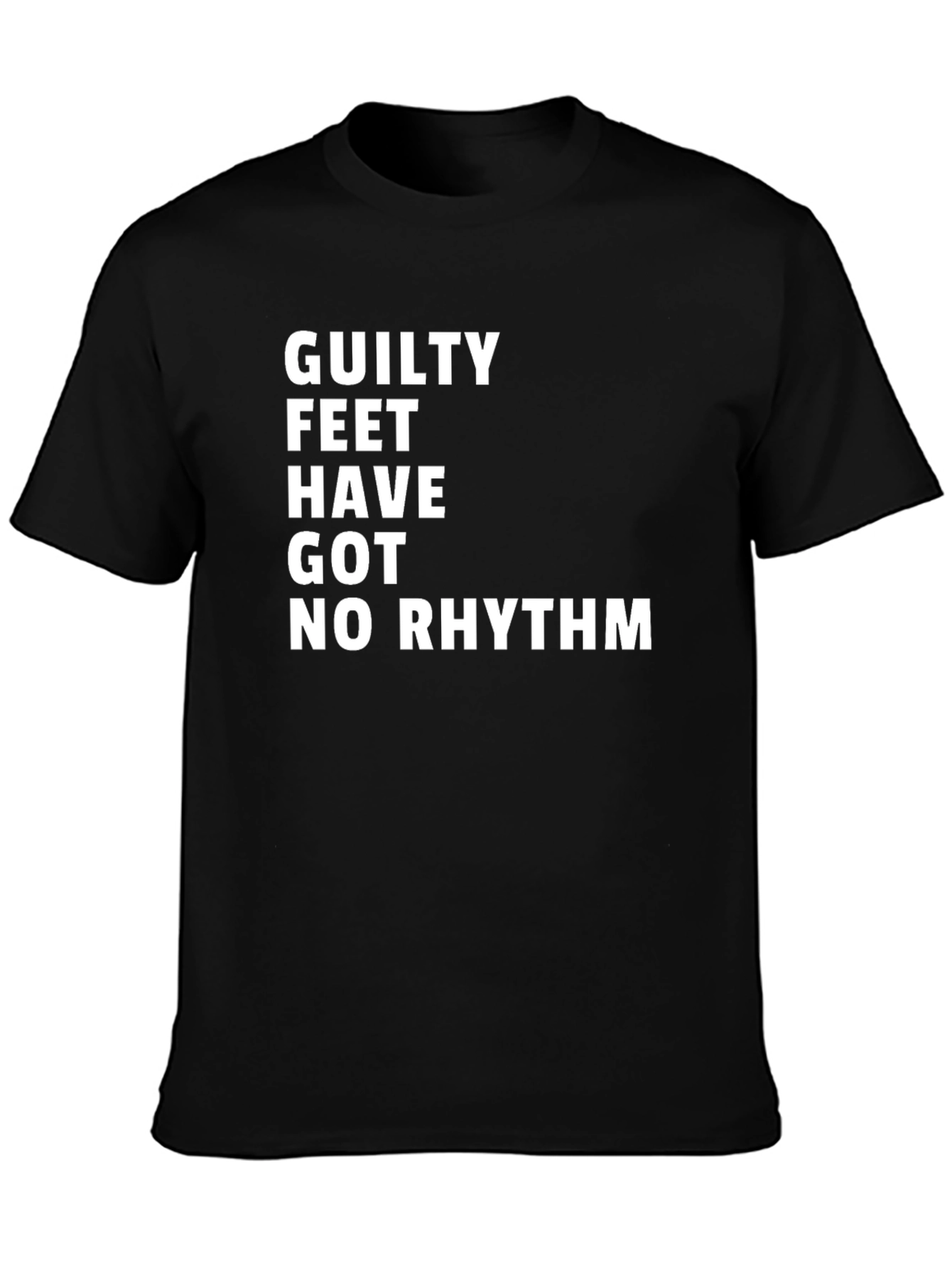 Black Guilty Feet No Rhythm Graphic Tee - Men's Black T-Shirt view 3