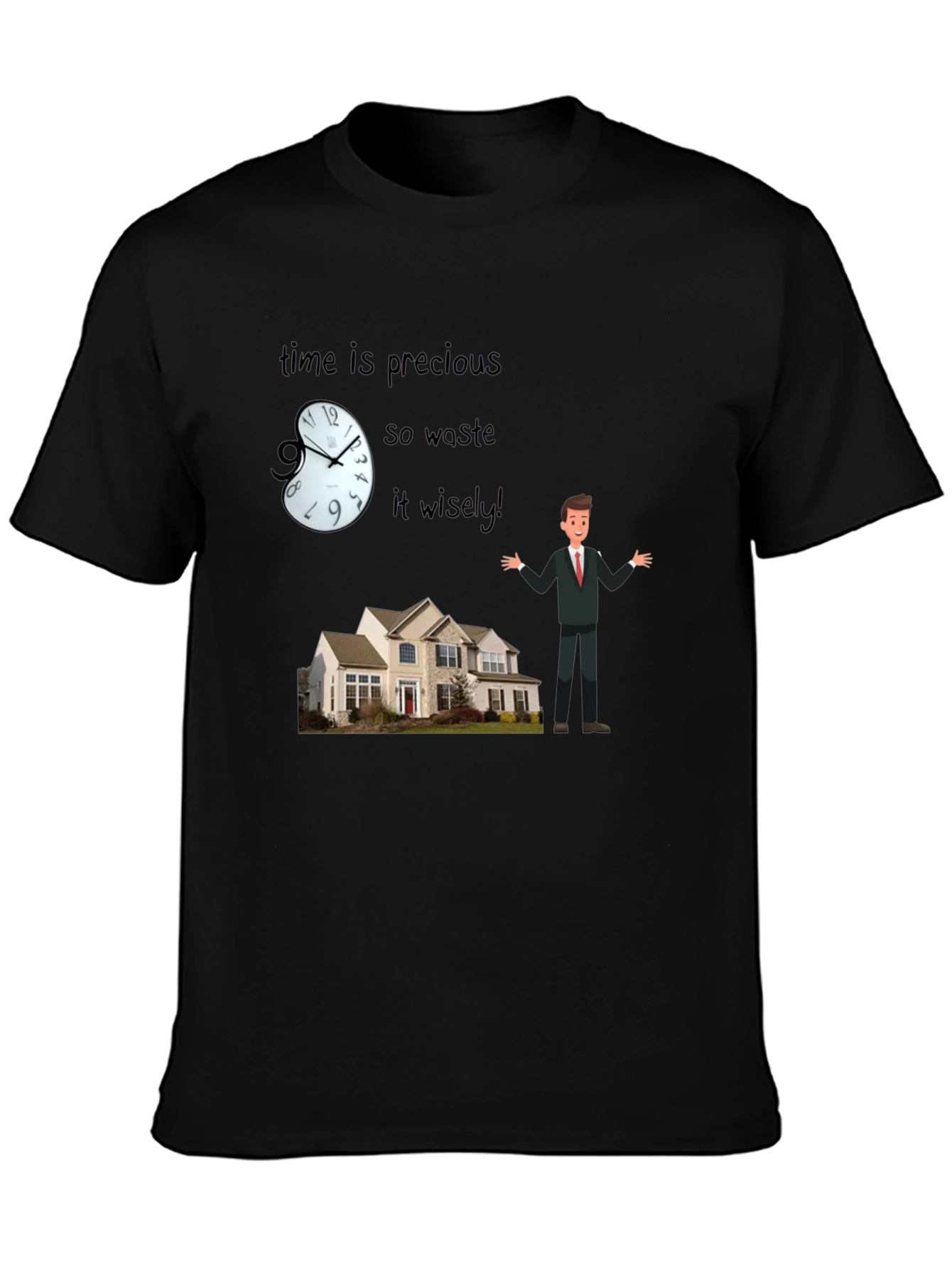 Black Time is Precious T-Shirt view 3