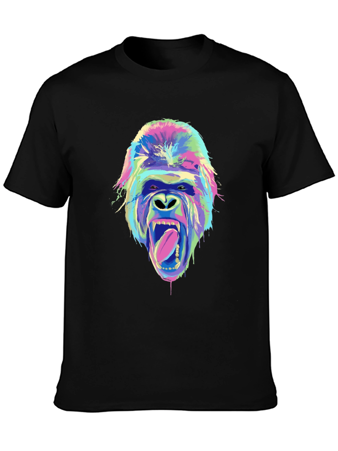 Black Vivid Gorilla Graphic Tee - Unique Streetwear Style view 3