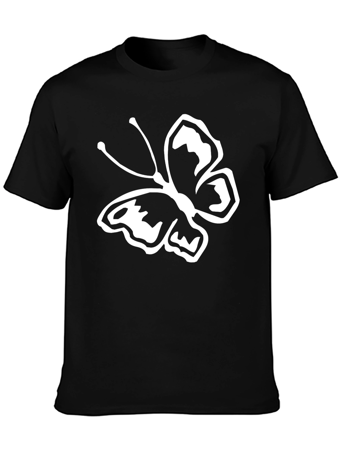 Black Butterfly Graphic Black T-Shirt view 3