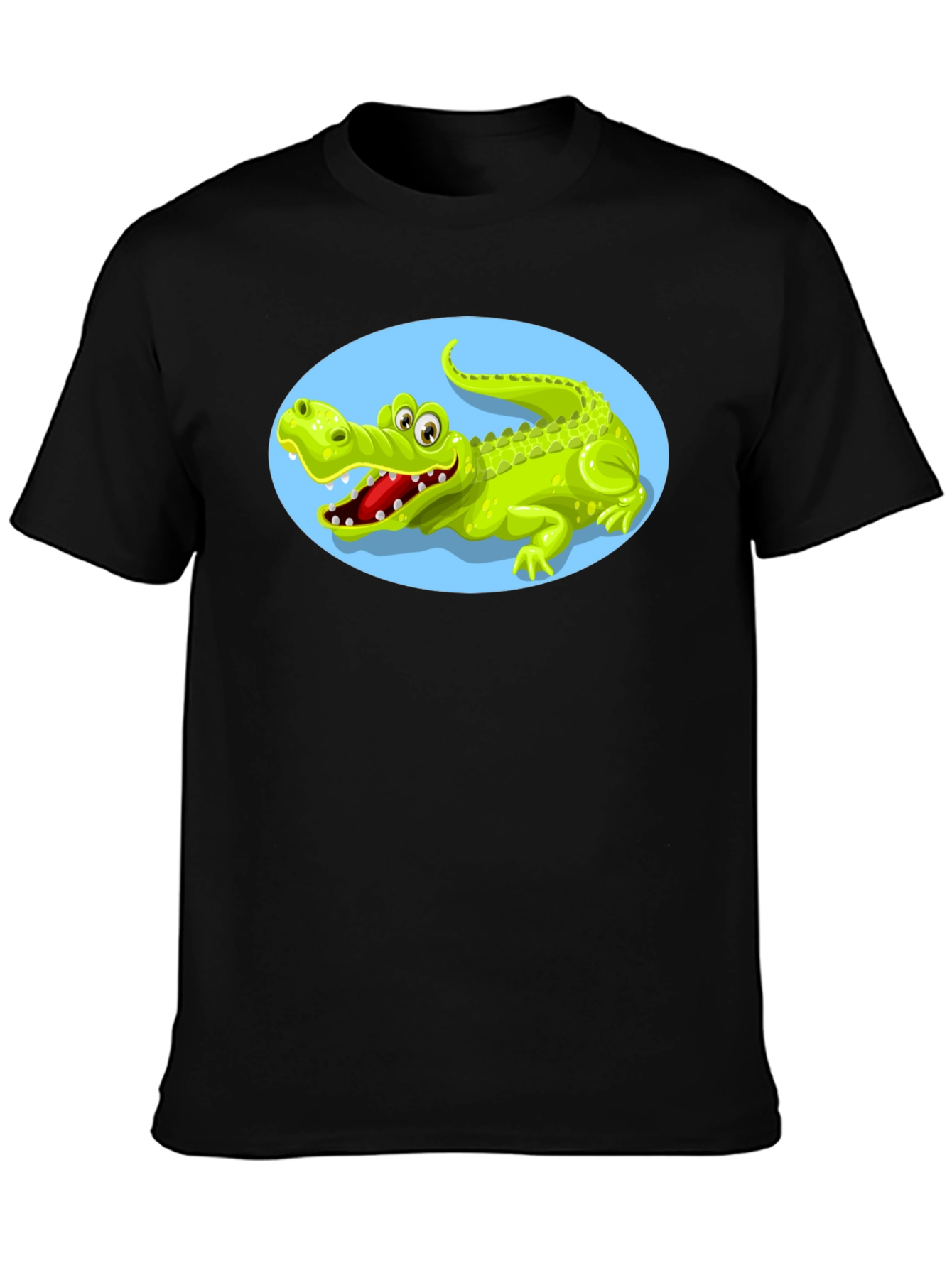 Black Cartoon Alligator Graphic Tee view 3