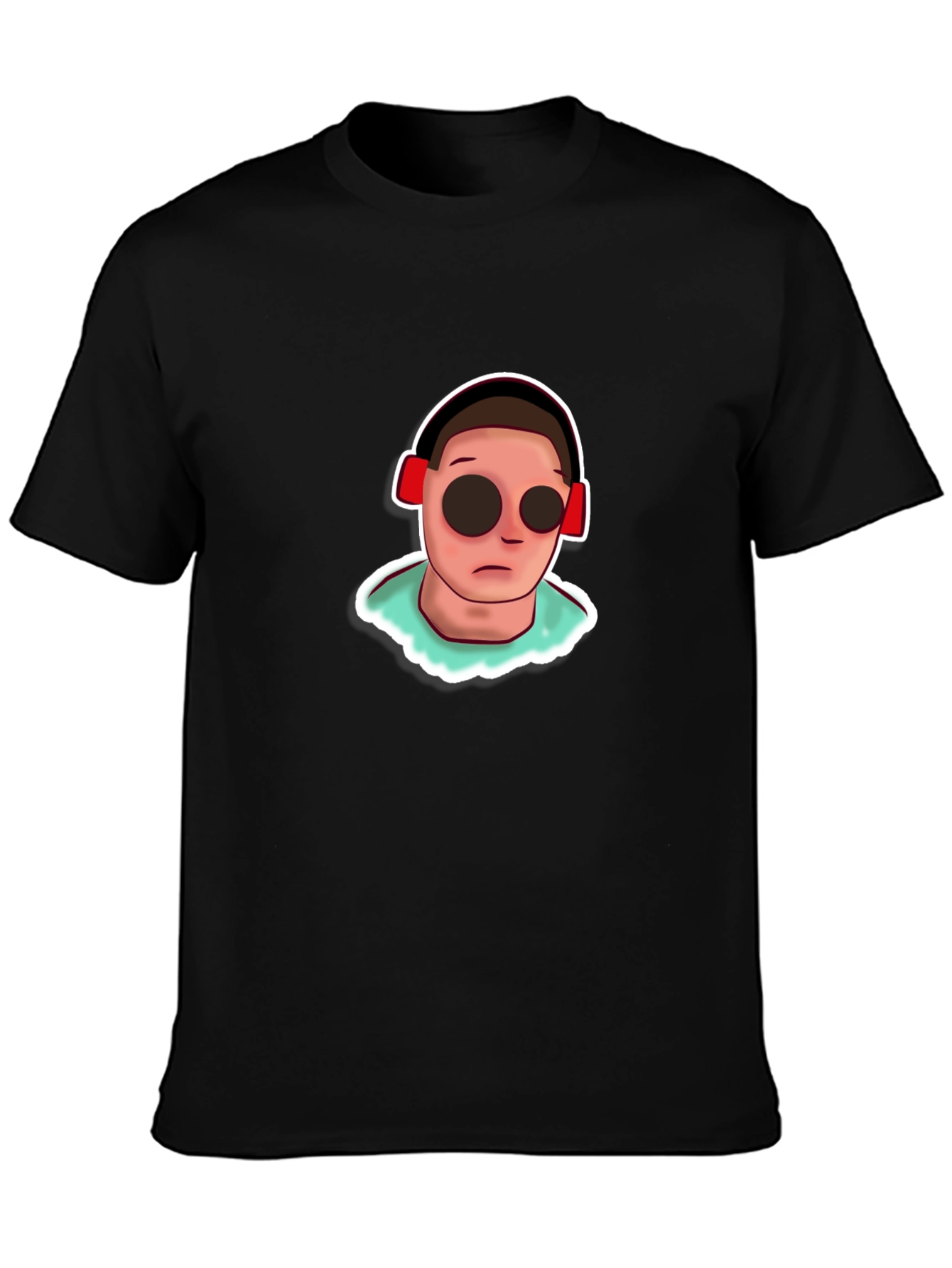 Black Cartoon Character Black T-Shirt view 3