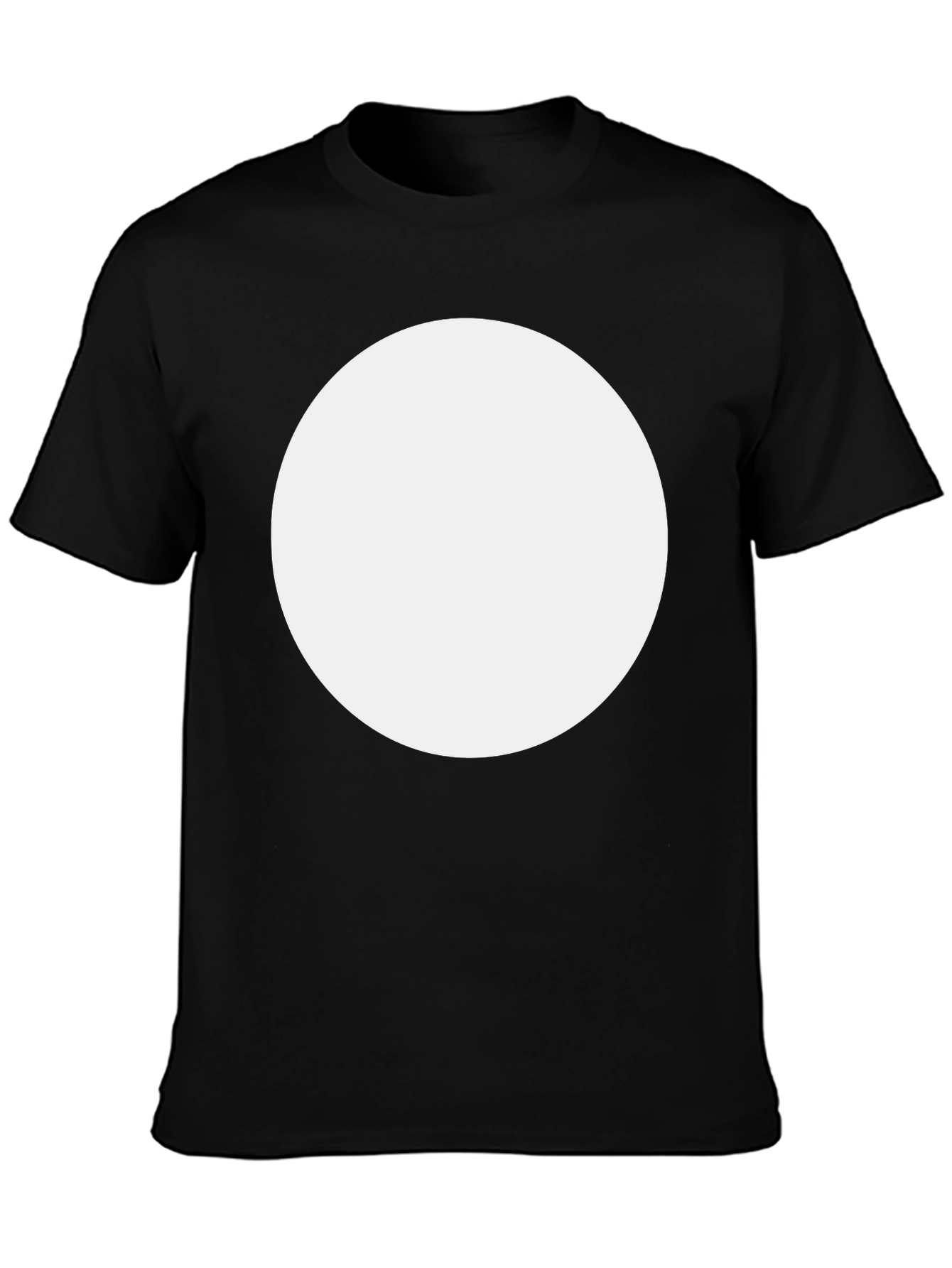 Black Men's Black Crew Neck T-Shirt with Customizable White Circle view 3