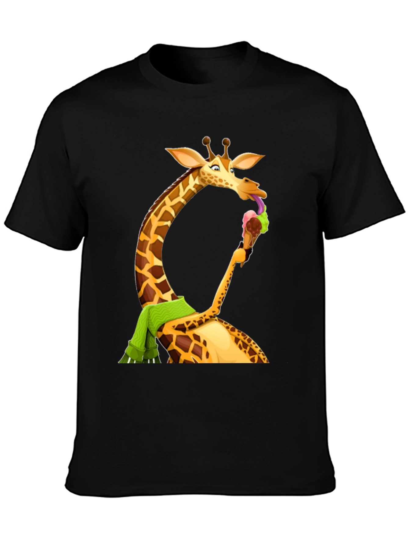 Black Giraffe Ice Cream T-Shirt - Fun Novelty Tee view 3