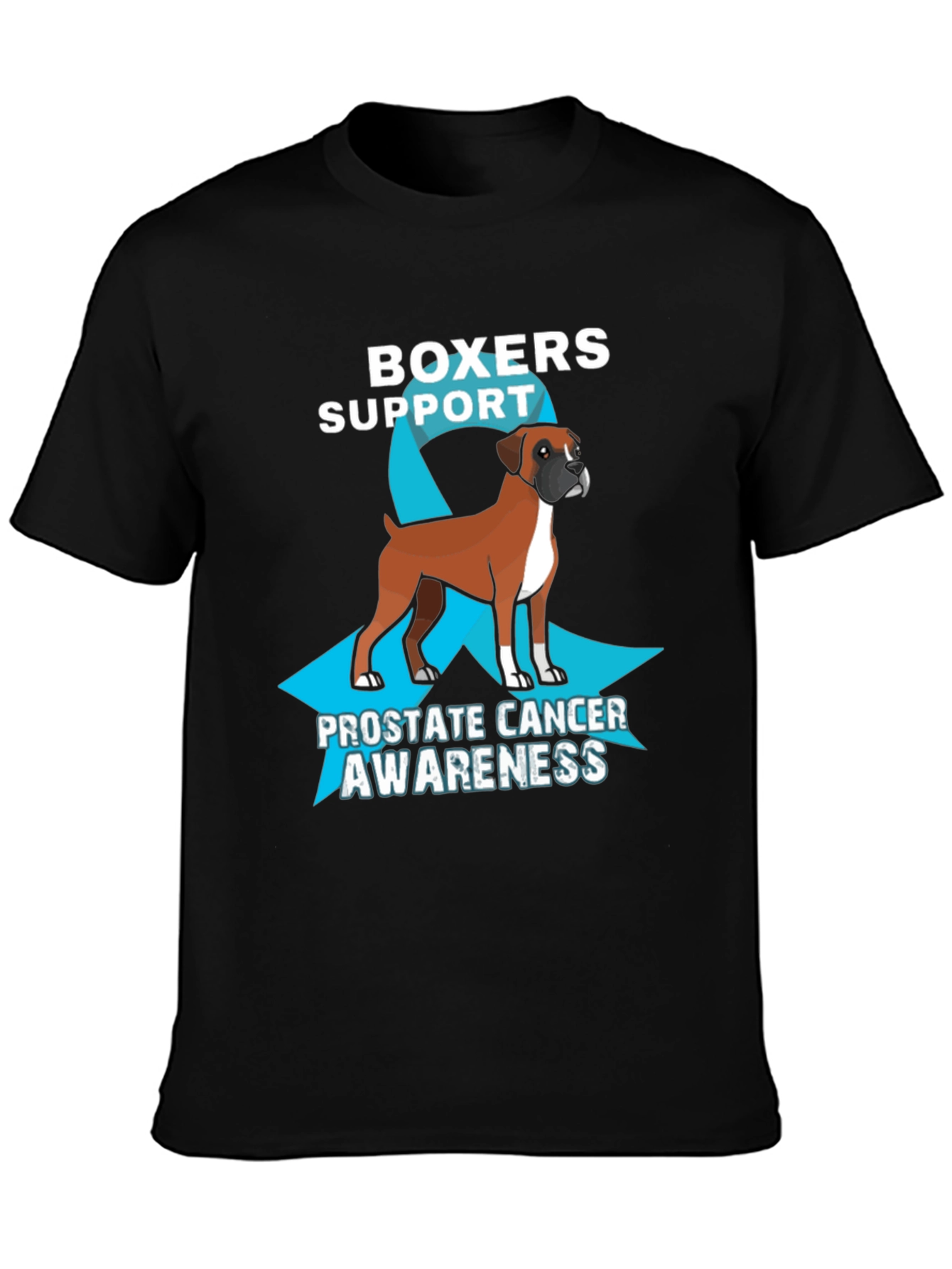 Black Boxers Support Prostate Cancer Awareness Graphic Tee view 3