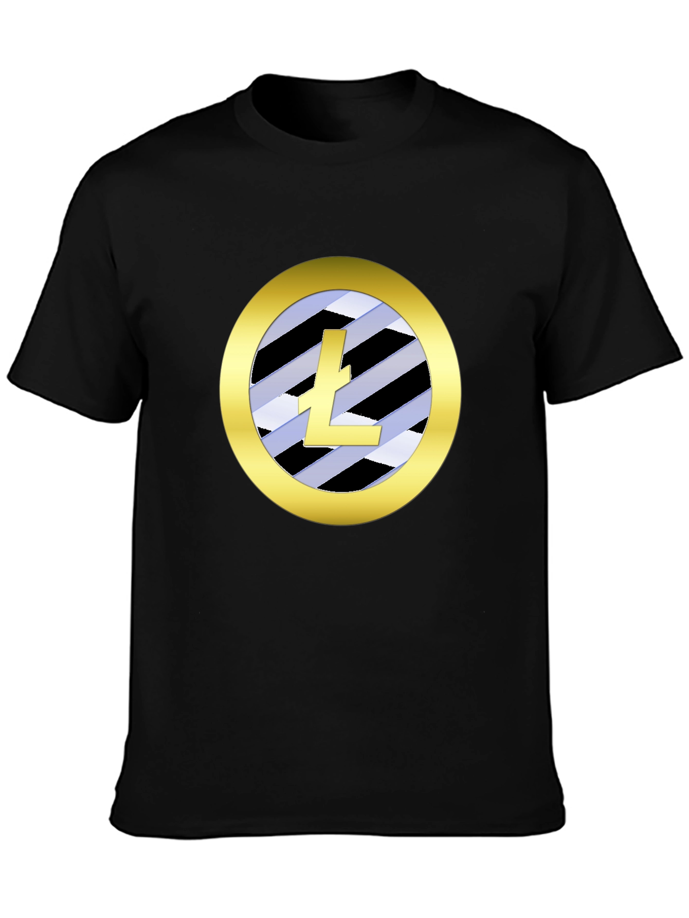 Black Litecoin Crypto Black T-Shirt - Stylish Graphic Tee for Cryptocurrency Fans view 3