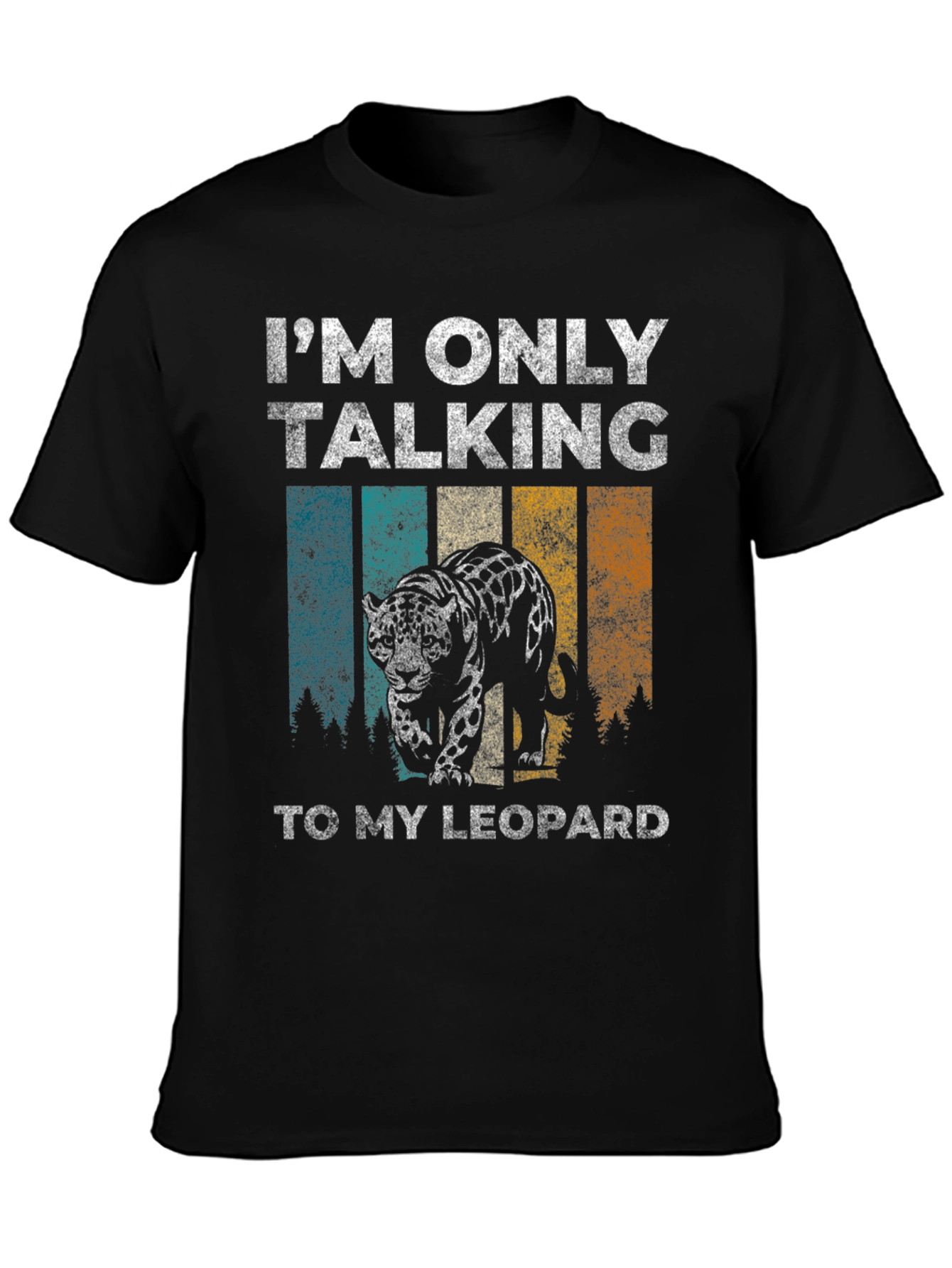 Black Leopard Graphic T-Shirt - Only Talking to My Leopard view 3