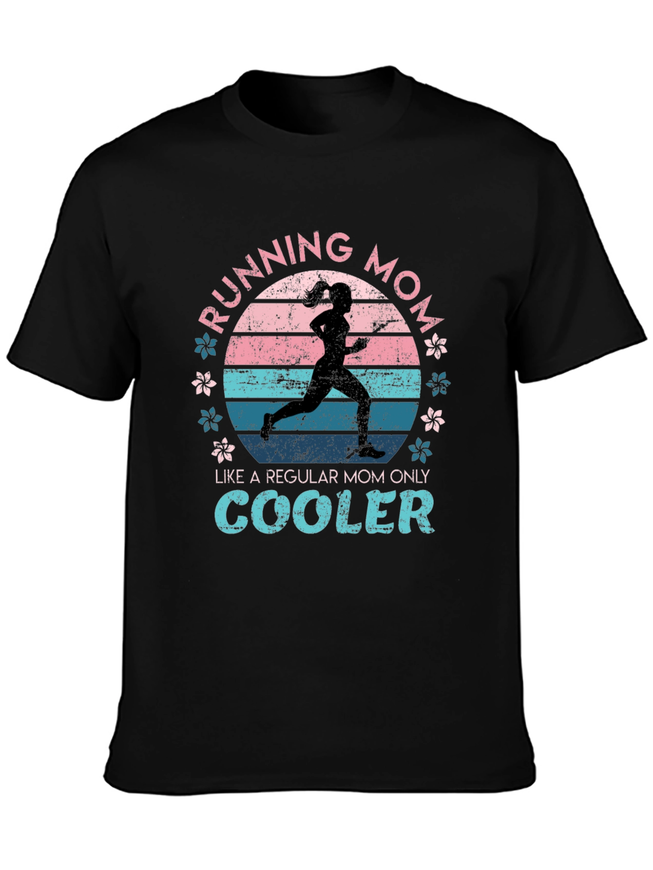 Black Running Mom T-Shirt - Like a Regular Mom Only Cooler view 3