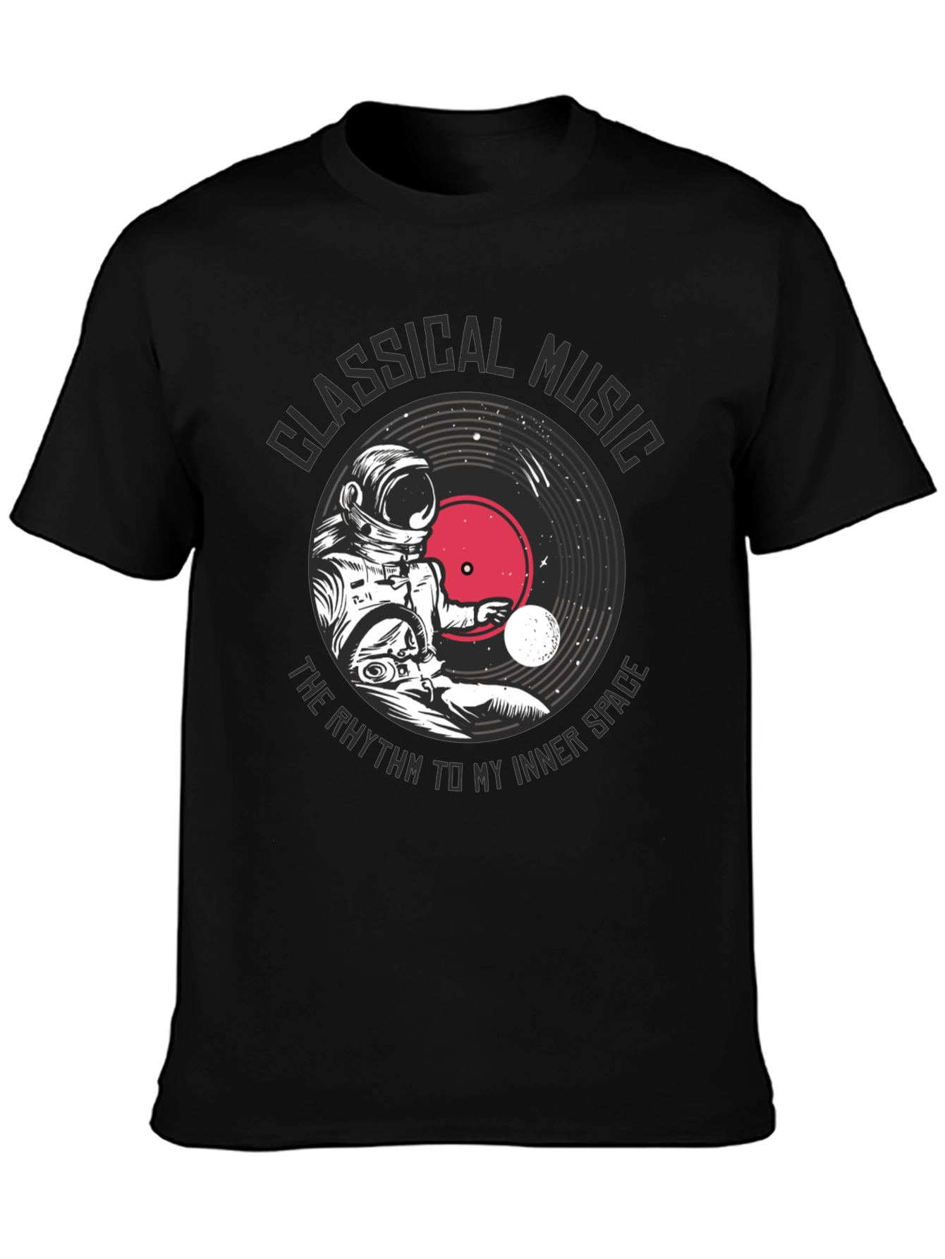 Black Classical Music Inner Space Graphic Tee view 3