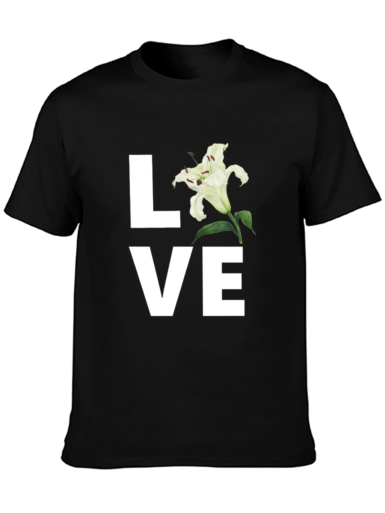 Black Floral LOVE Graphic T-Shirt - Stylish Unisex Tee view 3