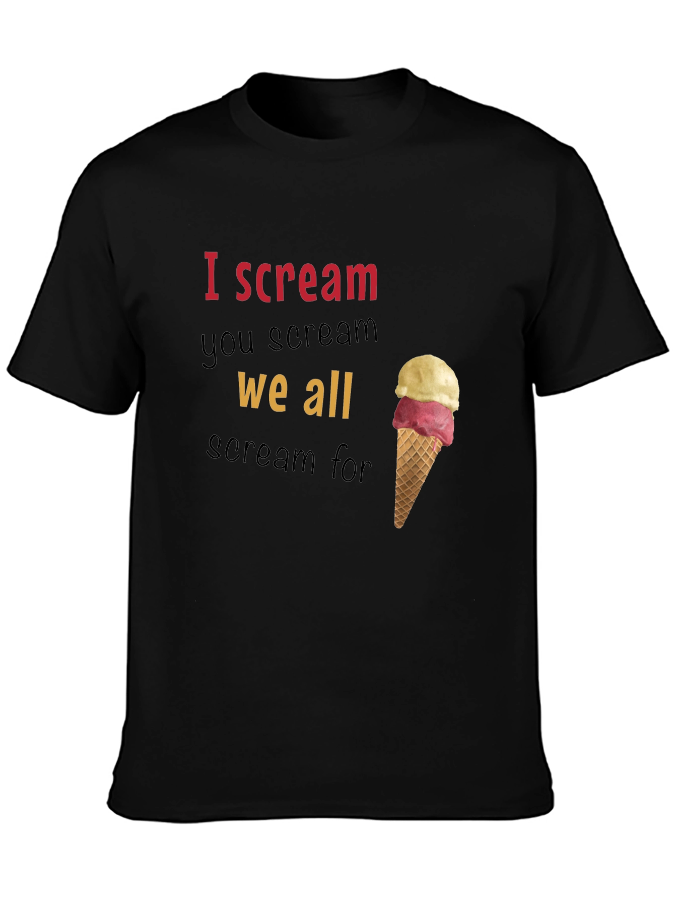 Black I Scream You Scream Graphic Tee view 3