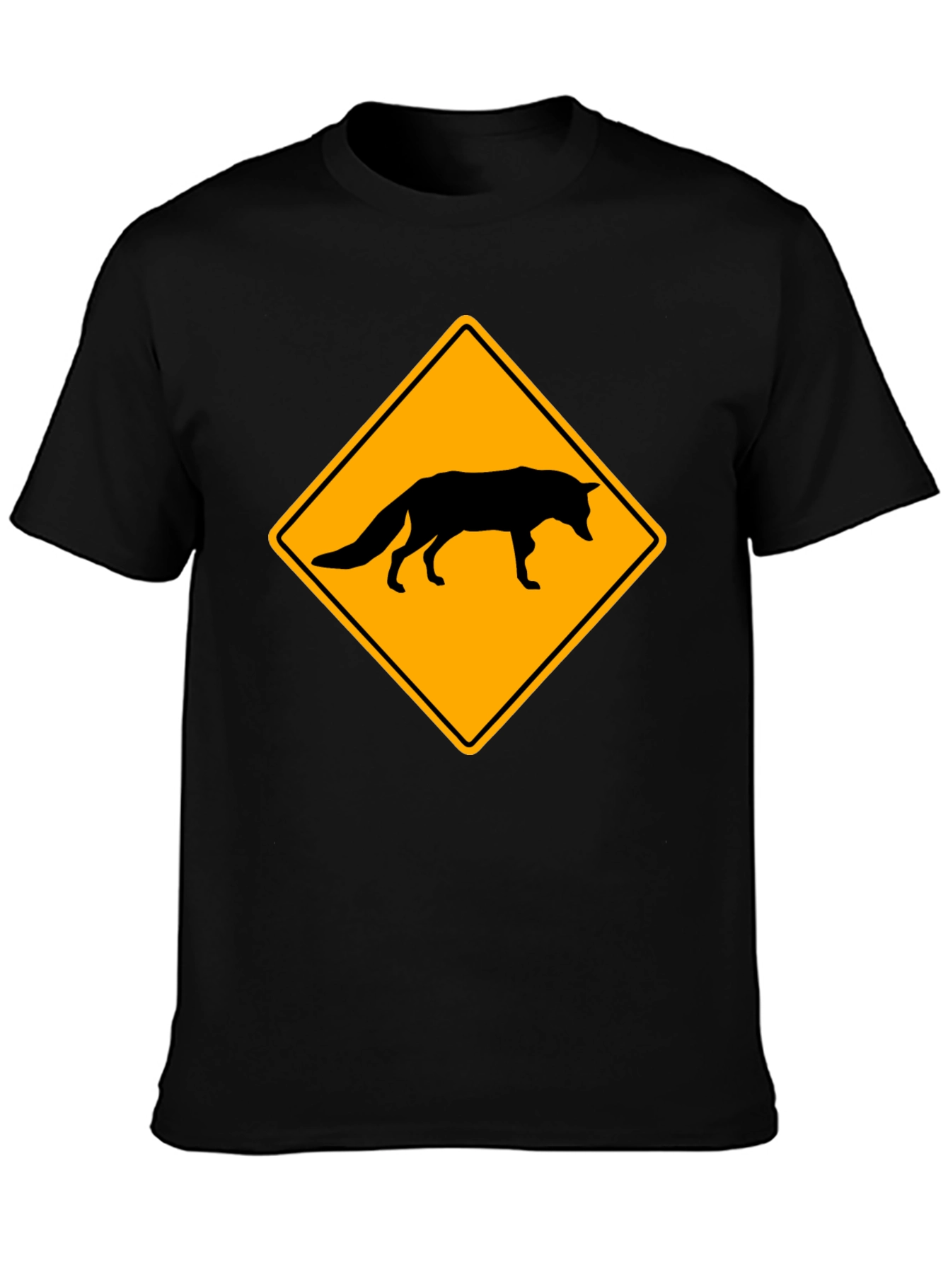 Black Fox Crossing T-Shirt - Black Crew Neck Tee view 3