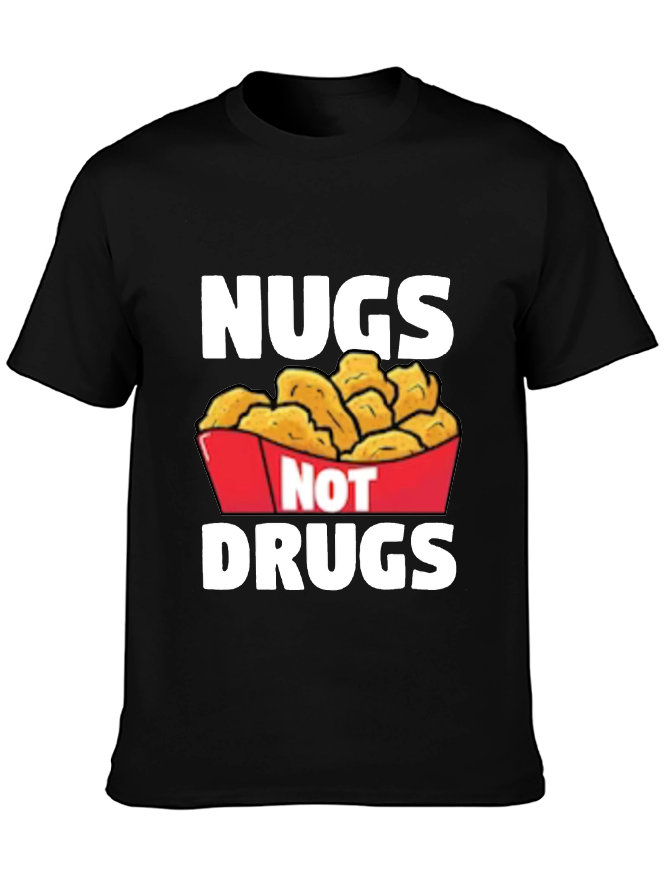 Black Nugs Not Drugs Graphic T-Shirt - Funny Foodie Tee view 3