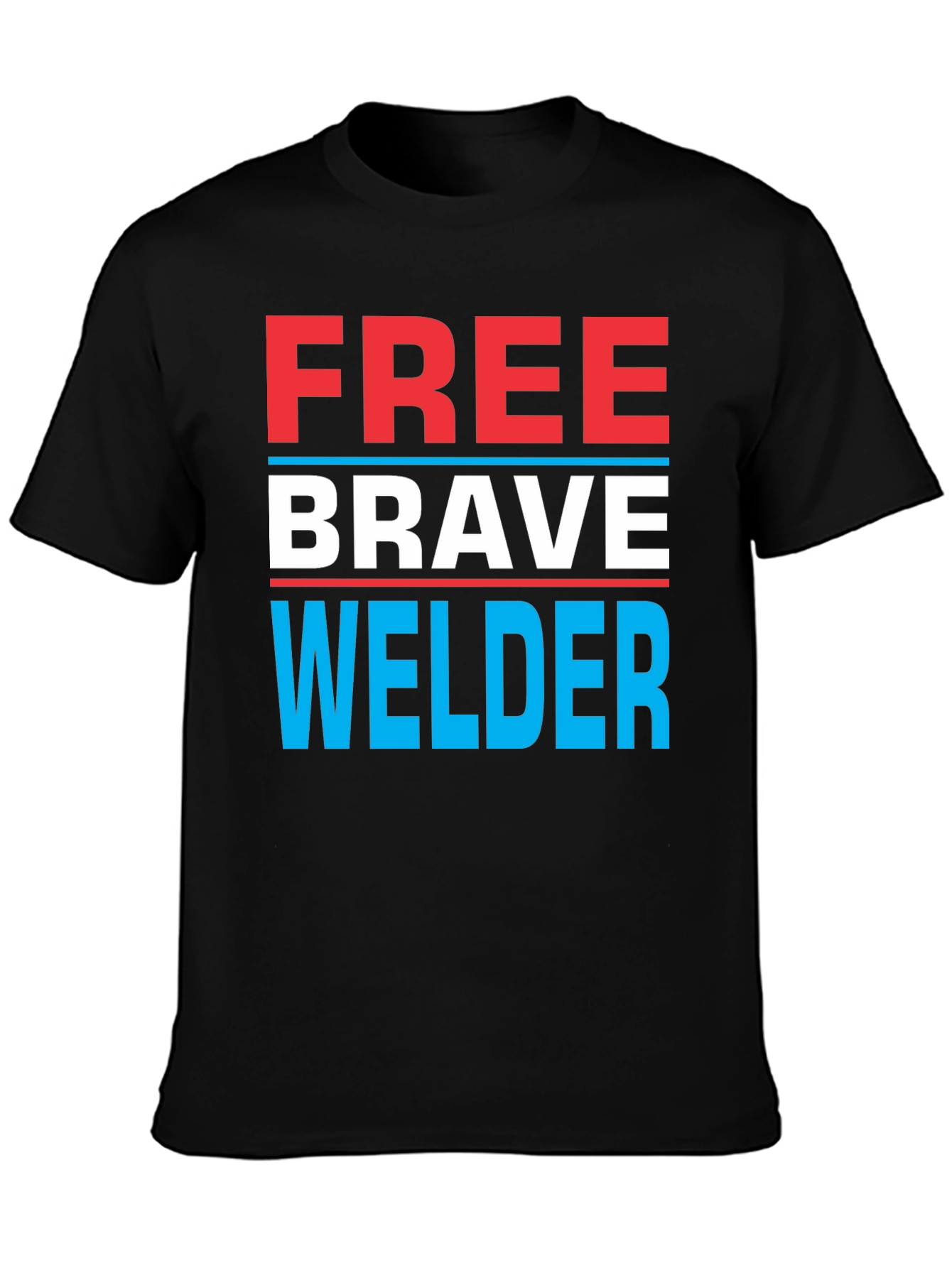 Black Free Brave Welder Graphic Tee - Black view 3