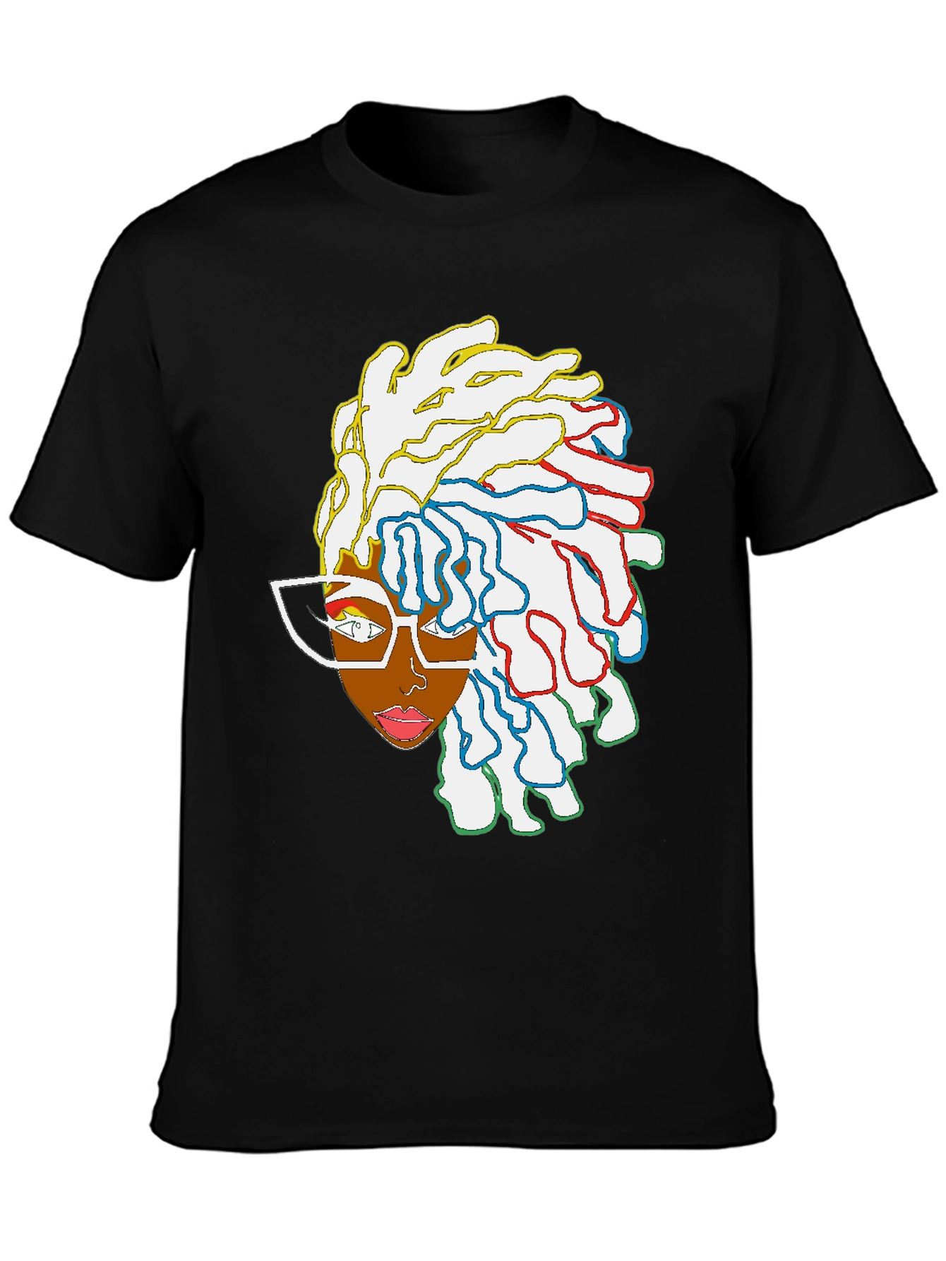 Black Cool Graphic Tee - Abstract Afro Art view 3