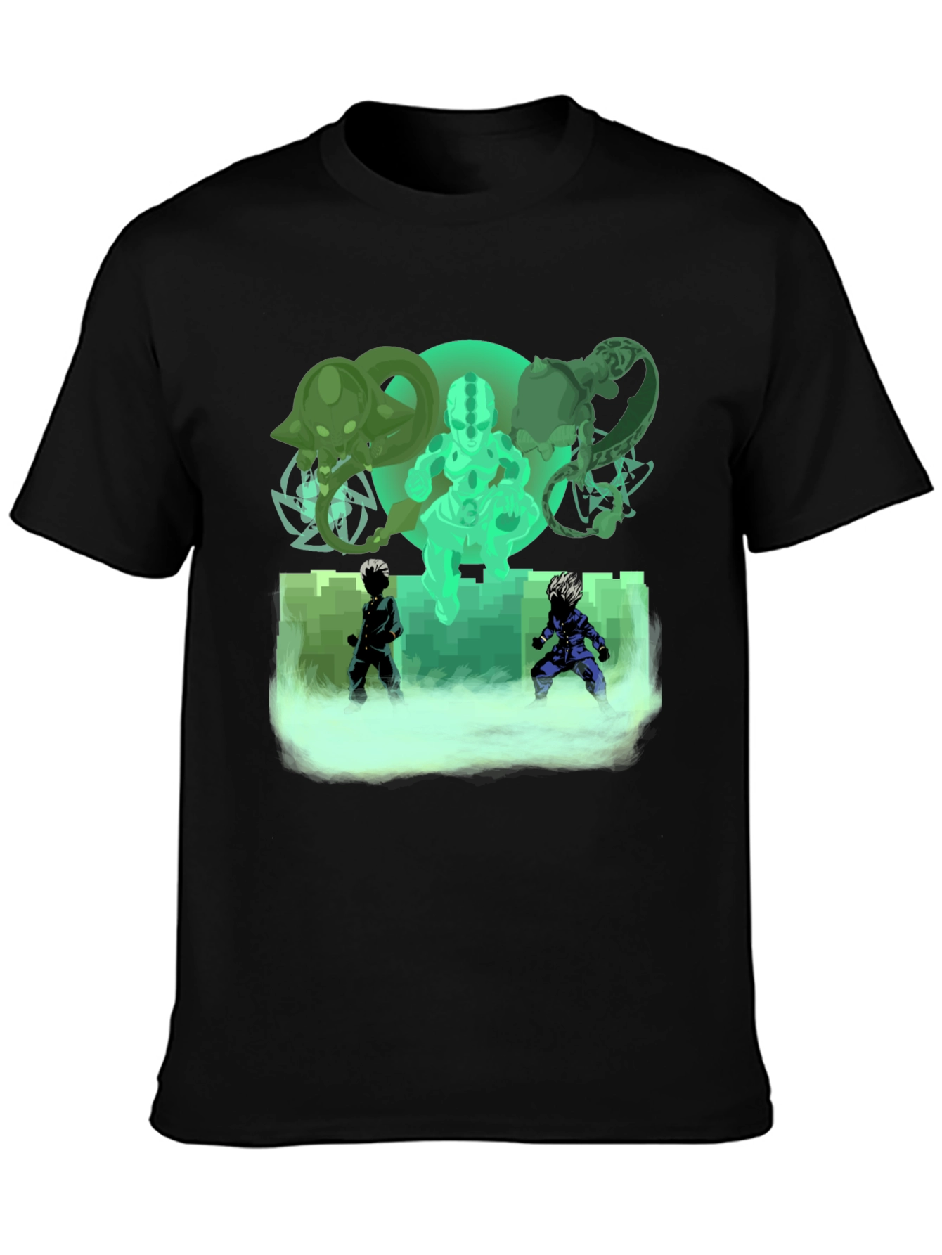 Black Anime Graphic Print Black T-Shirt view 3