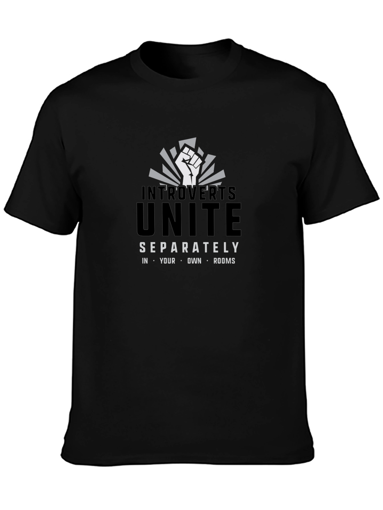 Black Introvert Unite Separately T-Shirt view 3