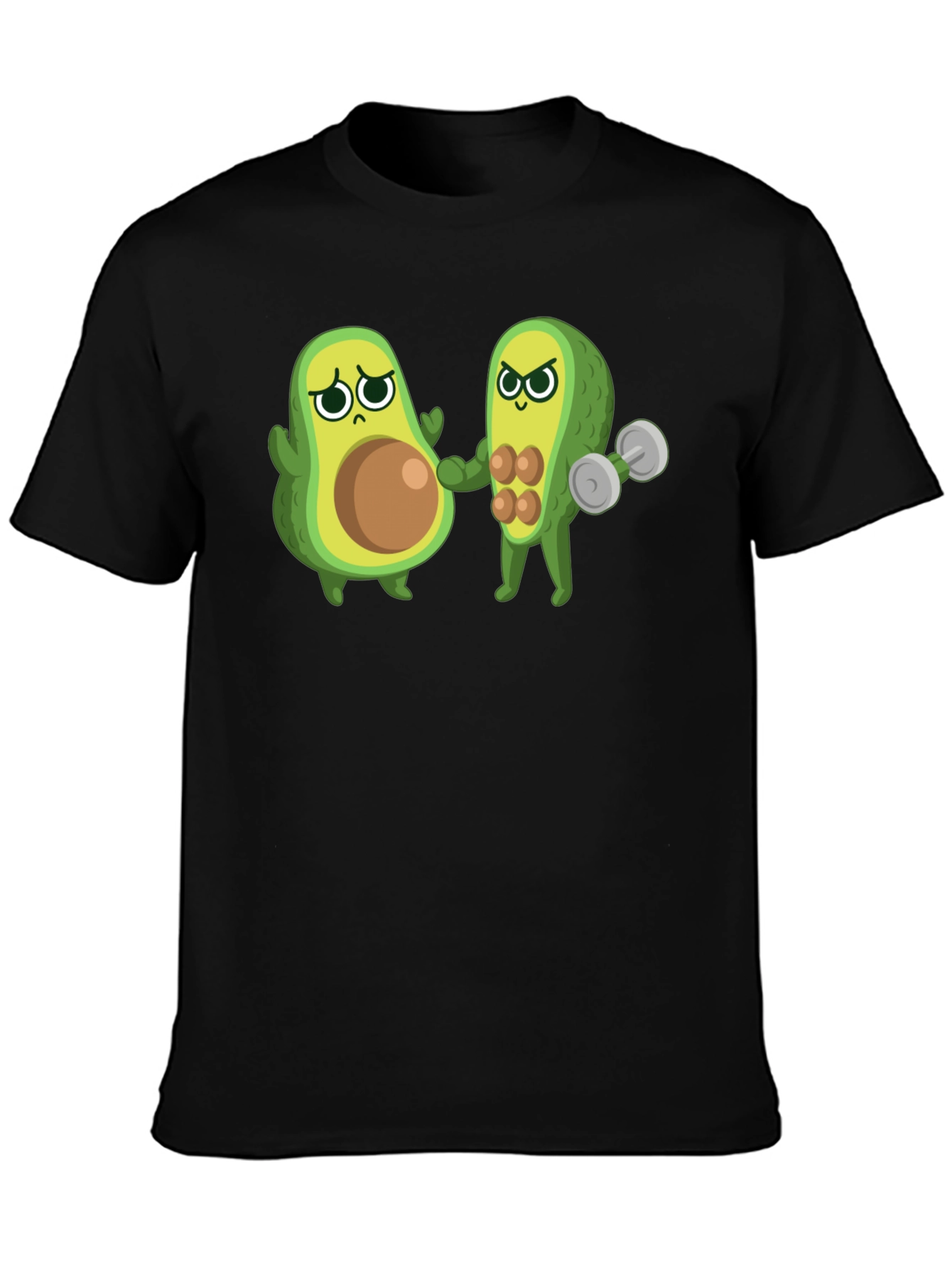 Black Funny Avocado Gym T-Shirt - Black view 3