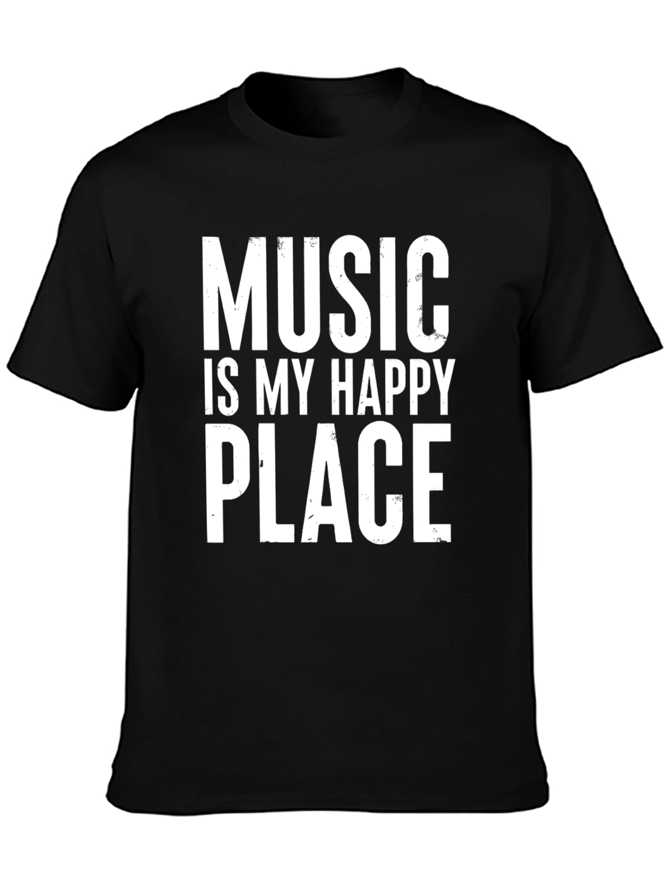 Black Music Is My Happy Place Black Graphic T-Shirt view 3