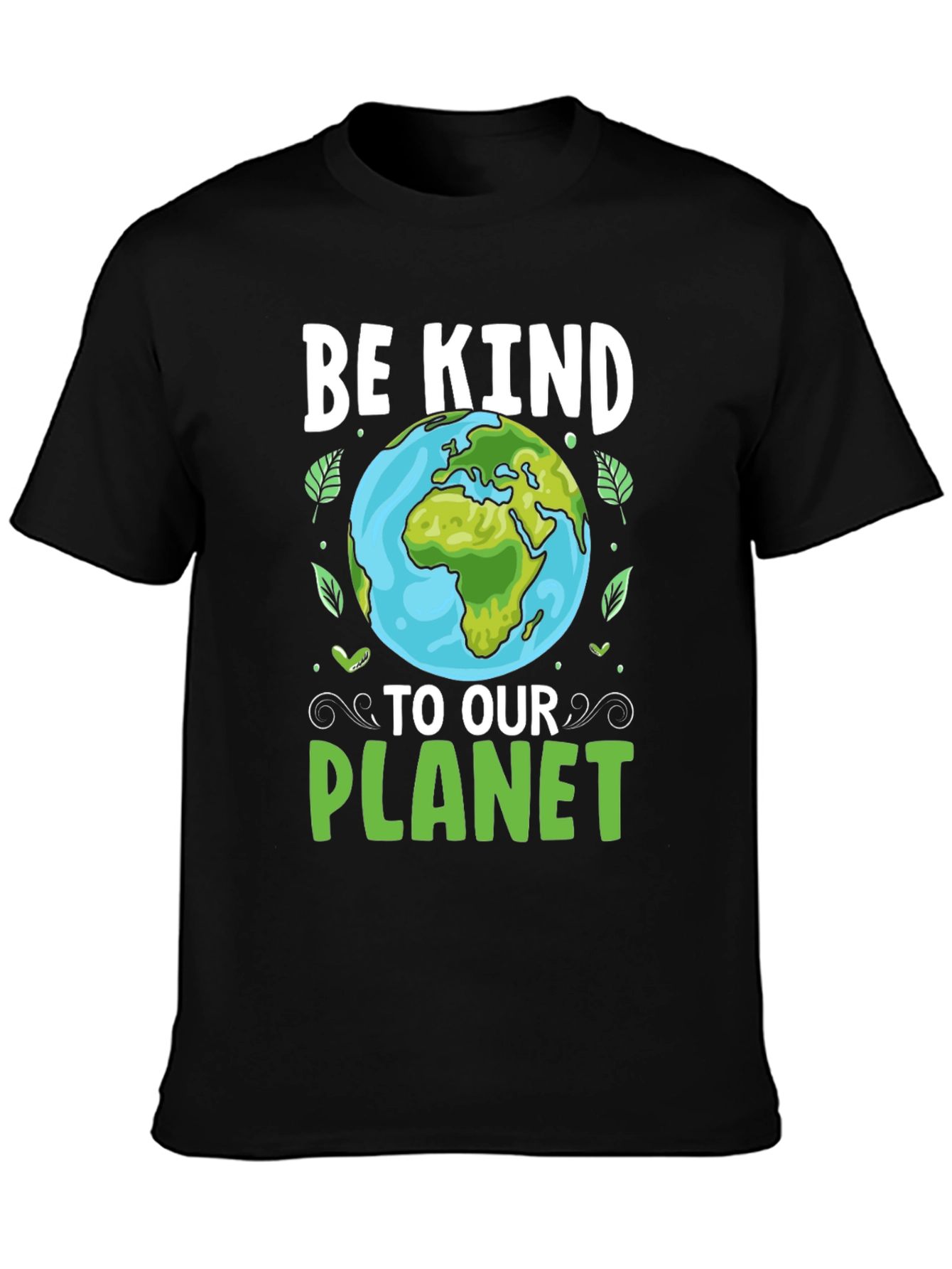 Black Be Kind To Our Planet Graphic Tee view 3