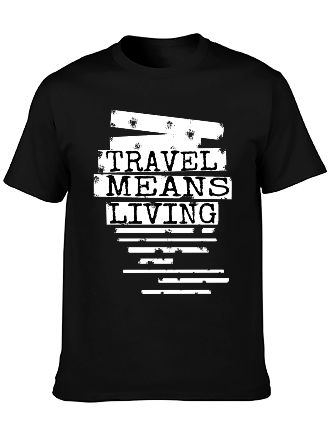 Black Travel Means Living Graphic T-Shirt view 3
