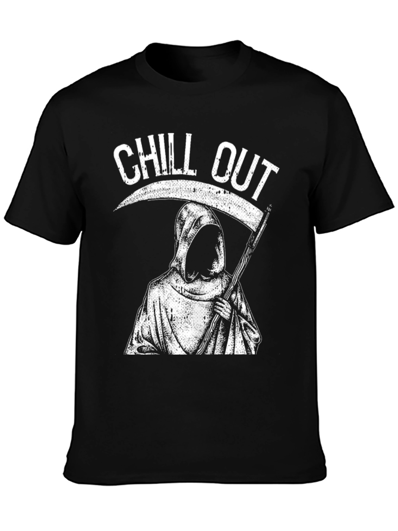 Black Chill Out Grim Reaper T-Shirt - Black view 3
