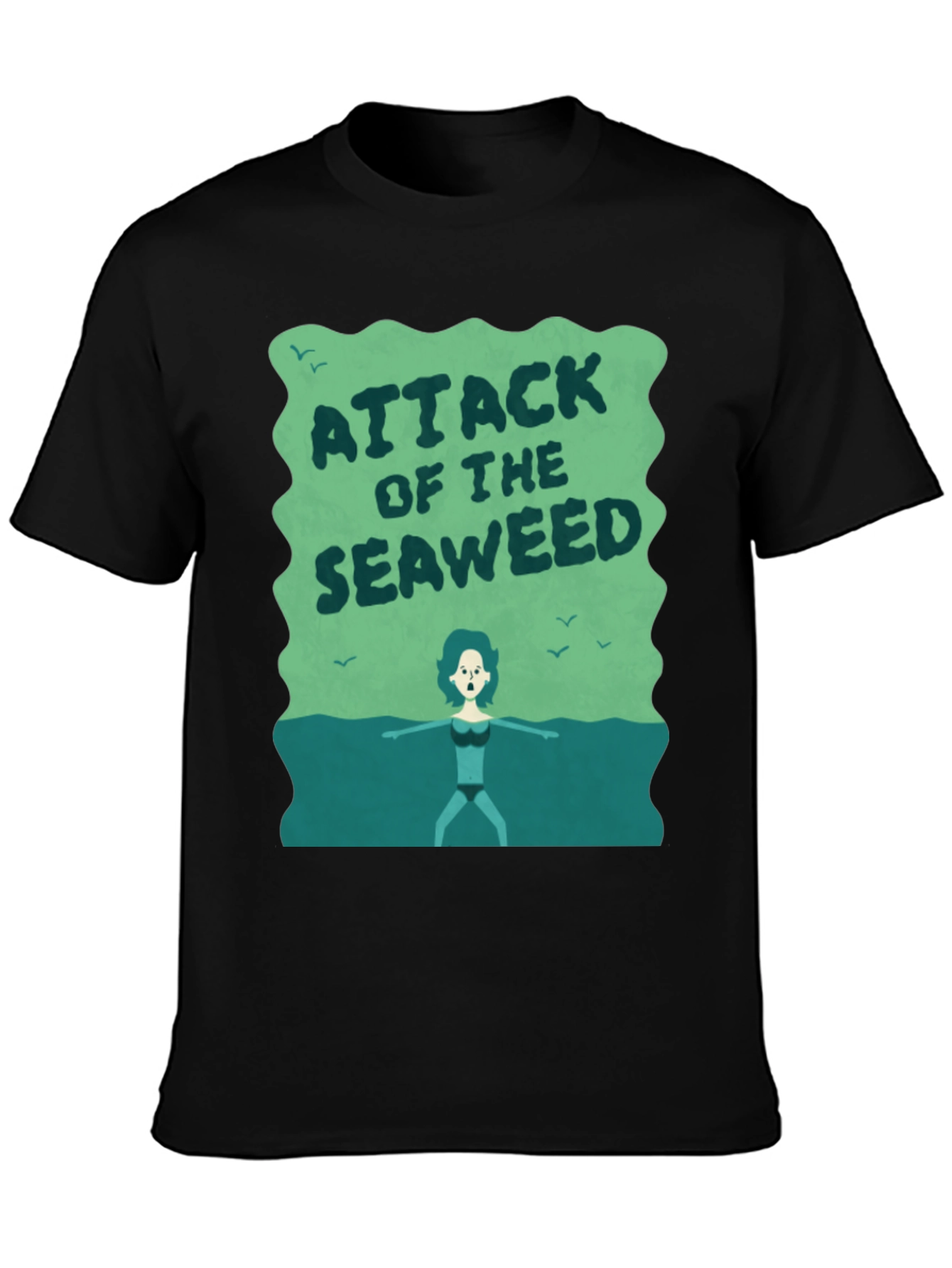 Black Attack of the Seaweed Graphic T-Shirt view 3